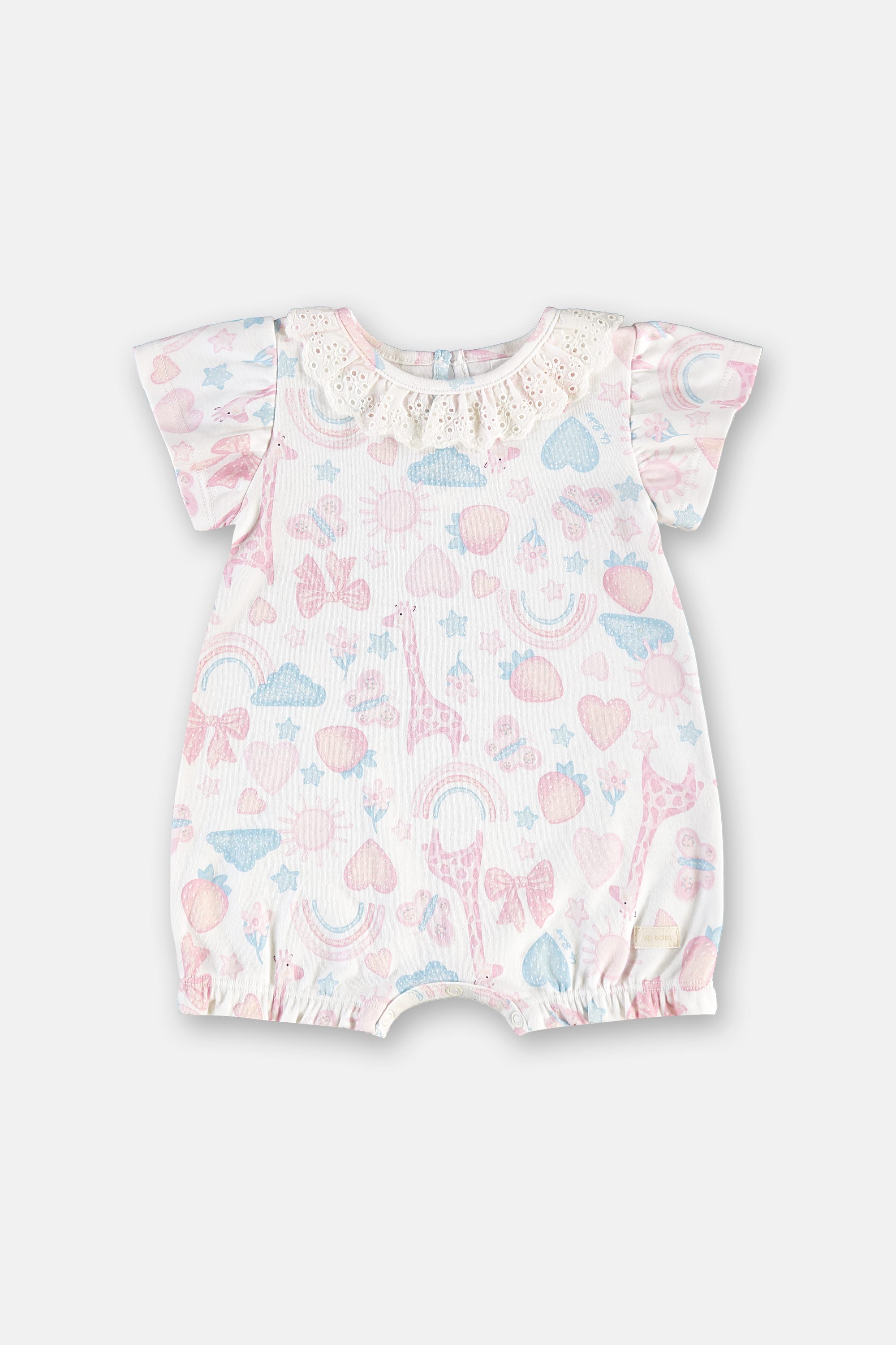 Macaquinho para Bebê Menina em Suedine Comfy Estampado (Branco) Up Baby - Imagem 8