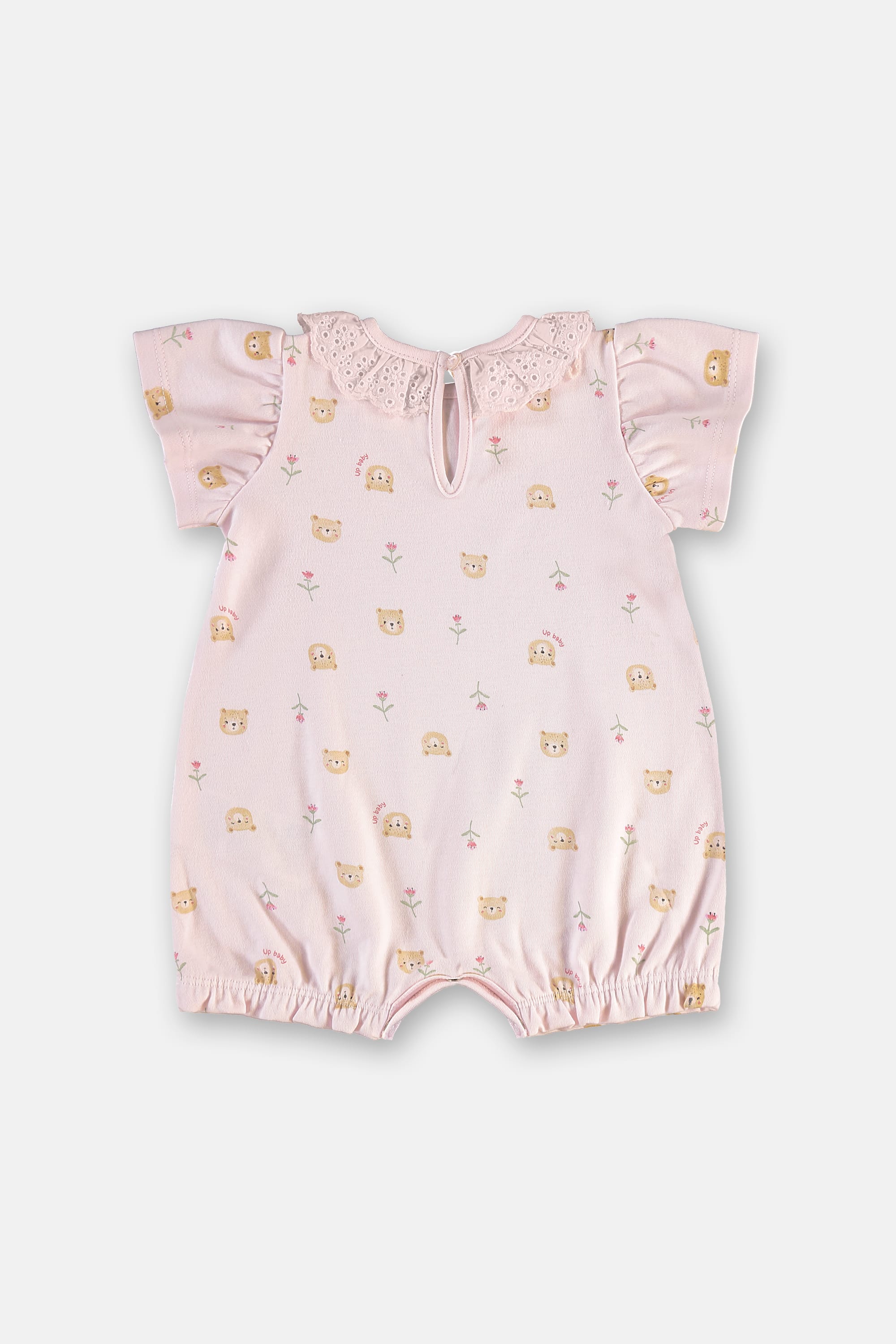 Macaquinho para Bebê Menina em Suedine Comfy Estampado (Rosa Claro) Up Baby - Imagem 6