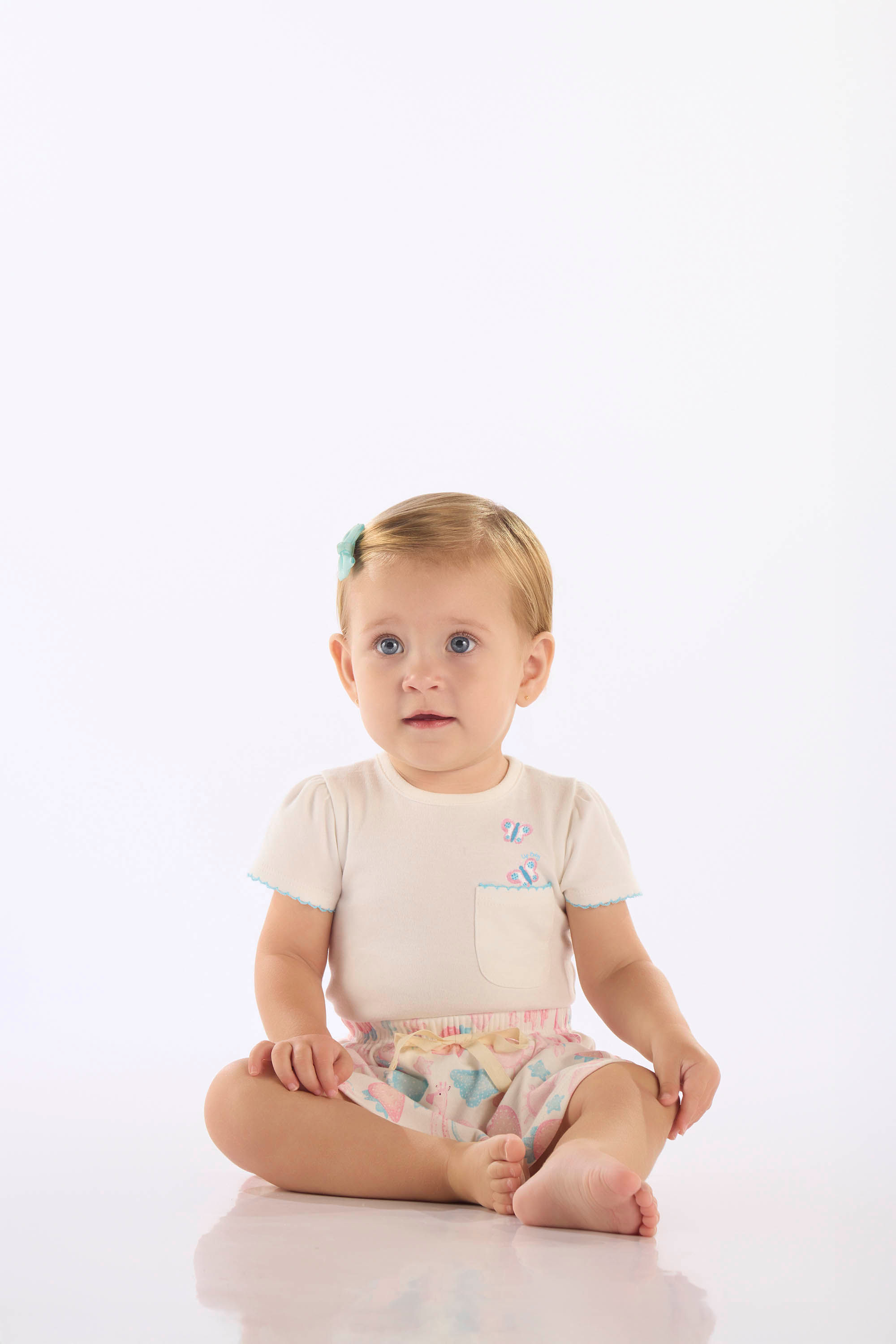 Conjunto Body e Saia para Bebê em Suedine Estampado (Off White) Up Baby