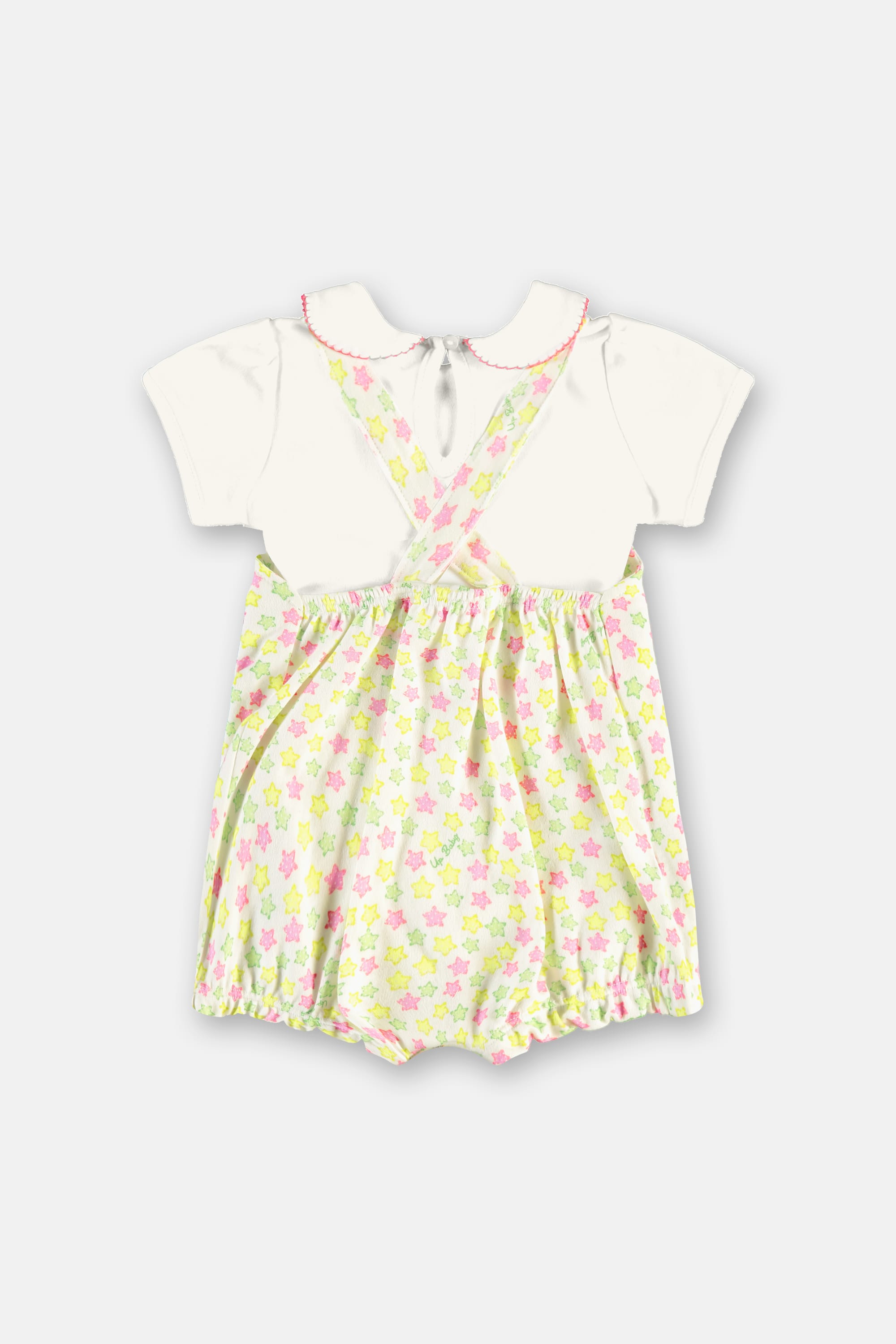 Conjunto Body com Jardineira Estampada para Bebê Menina (Off White) Up Baby - Imagem 18