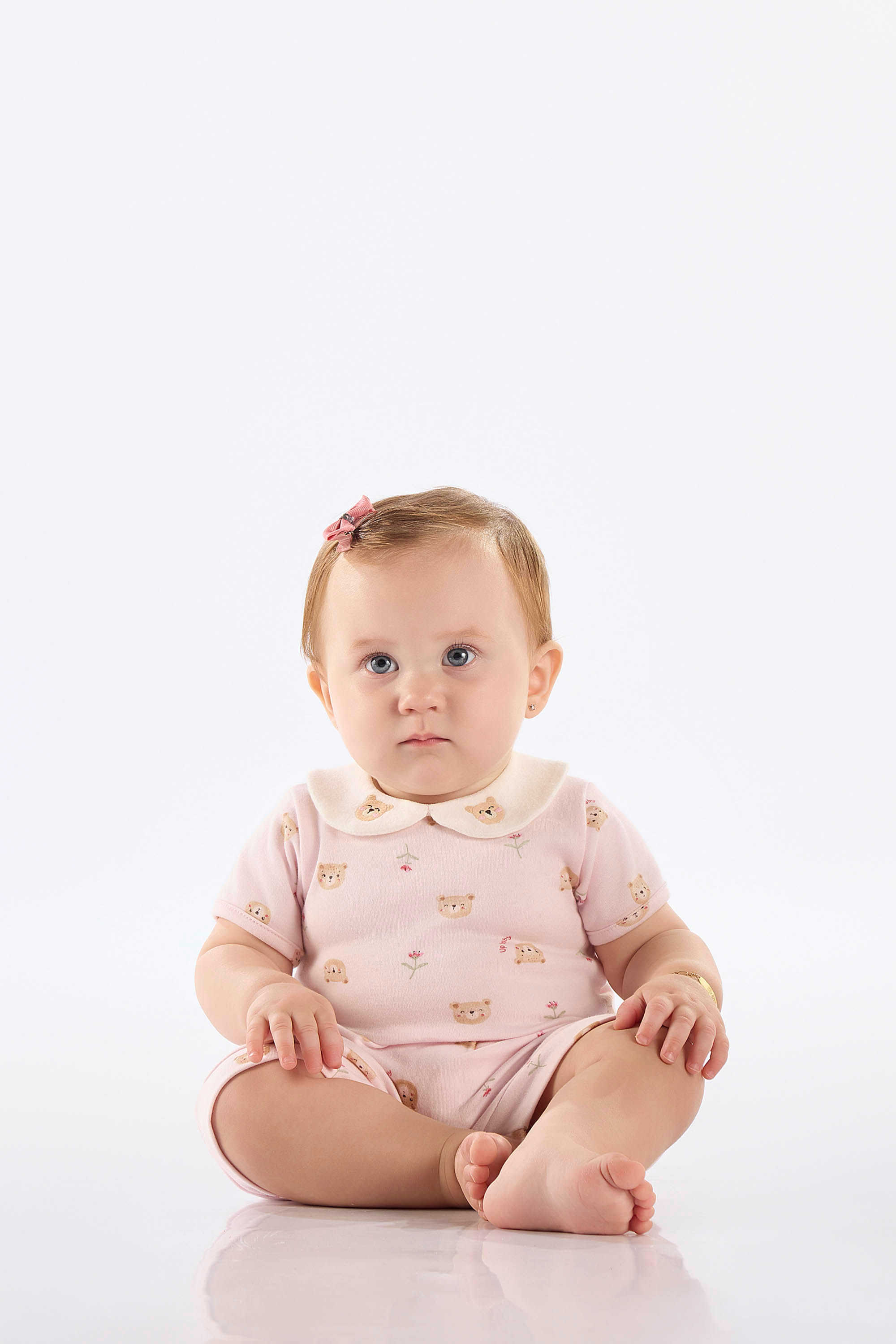 Conjunto com Body e Short Estampados para Bebê Menina (Rosa Claro) Up Baby