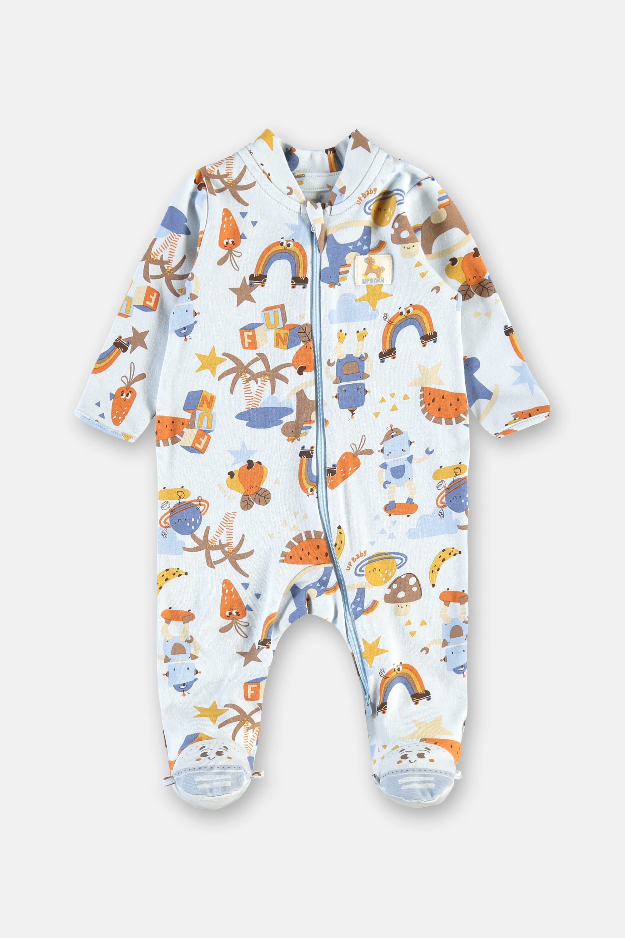 Macacão Unissex para Bebê em Suedine Comfy (Azul Claro) Up Baby - Imagem 8