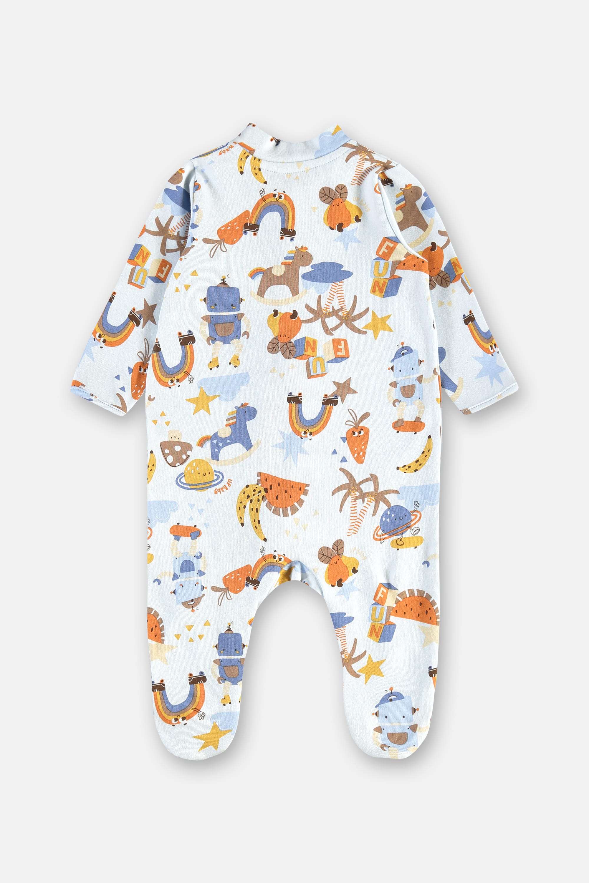 Macacão Unissex para Bebê em Suedine Comfy (Azul Claro) Up Baby - Imagem 3