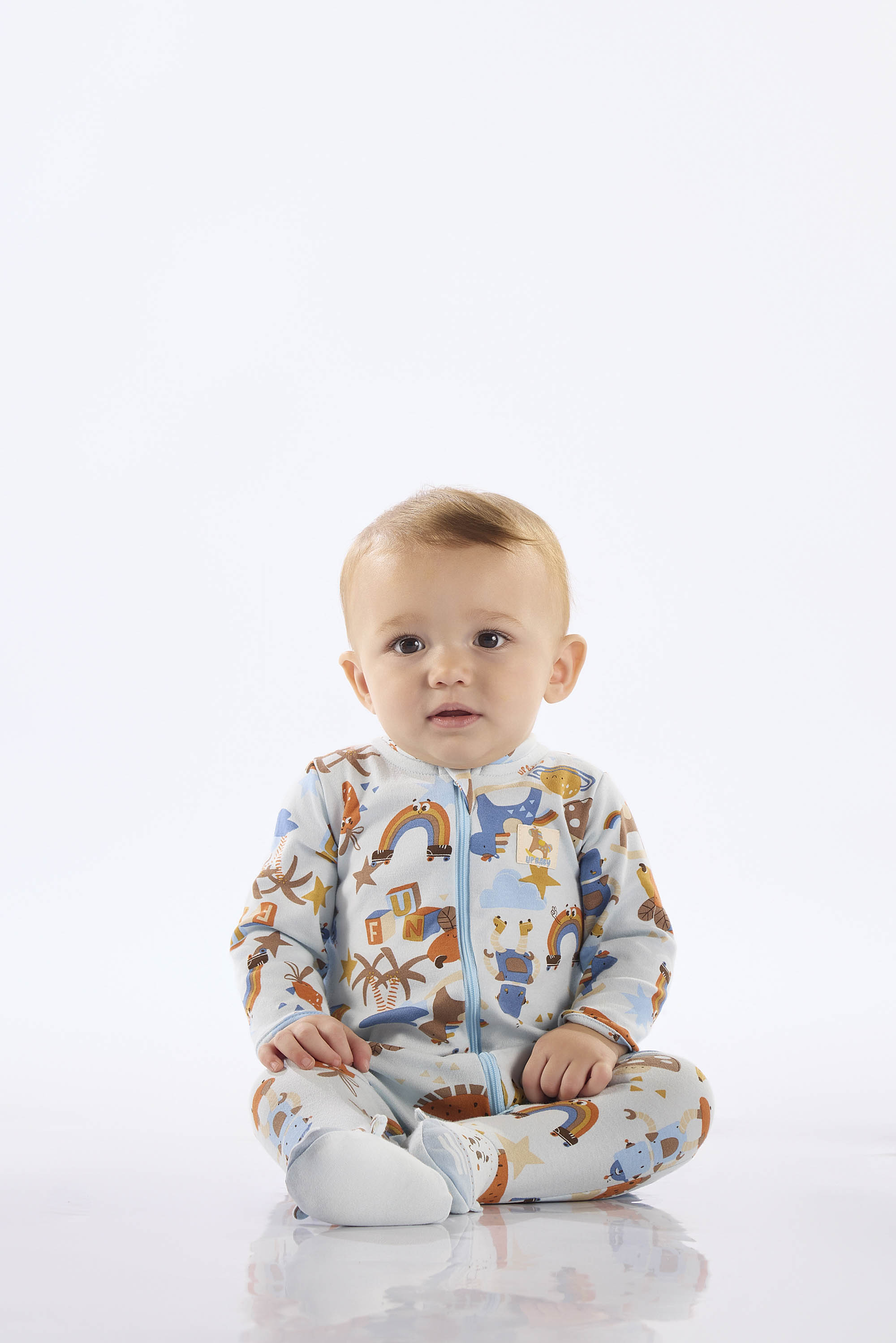 Macacão Unissex para Bebê em Suedine Comfy (Azul Claro) Up Baby - Imagem 13