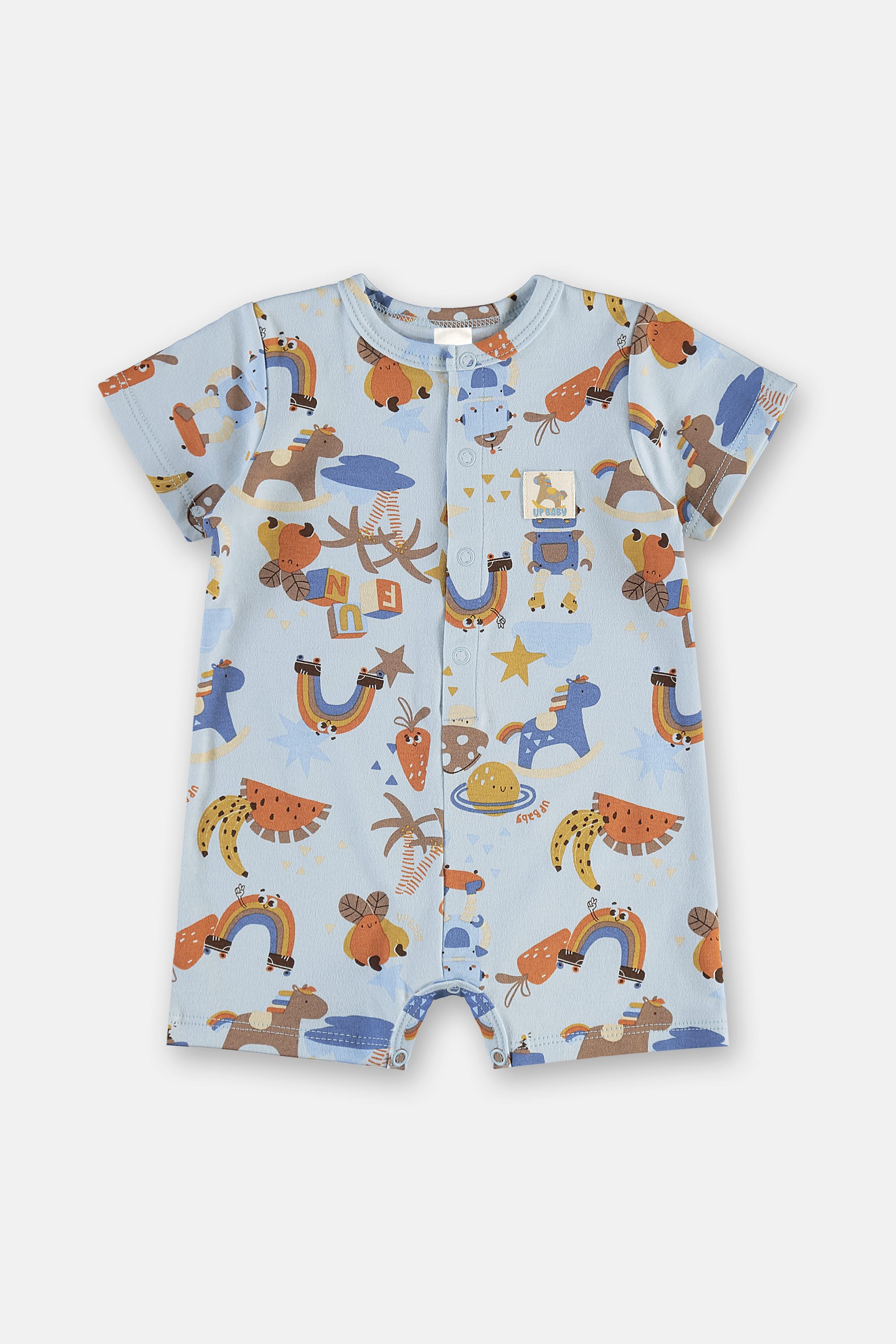 Macaquinho Bebê Menino em Suedine Comfy com Abertura Frontal (Azul Claro) Up Baby - Imagem 11