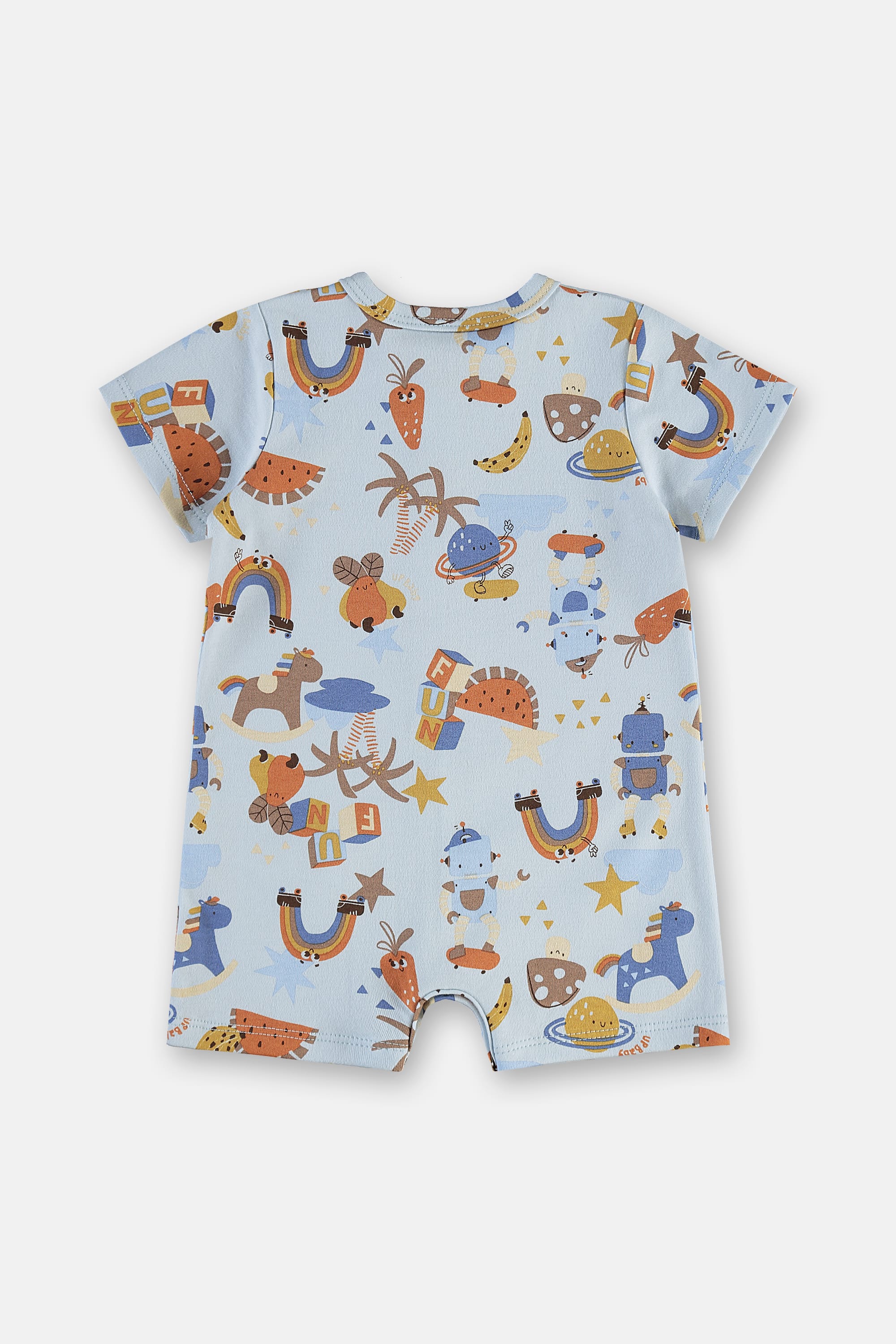 Macaquinho Bebê Menino em Suedine Comfy com Abertura Frontal (Azul Claro) Up Baby - Imagem 9