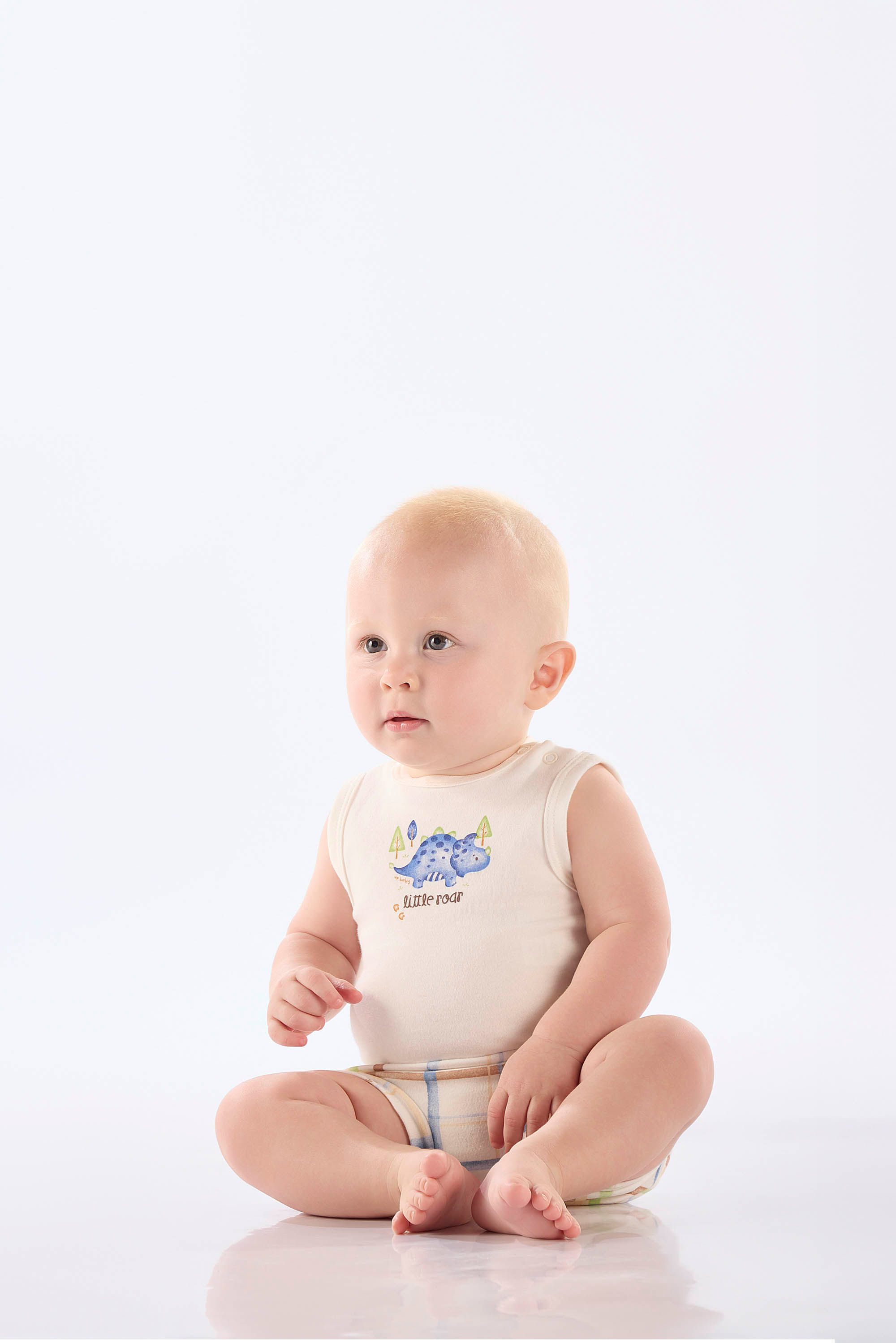 Conjunto Body Regata e Short em Suedine Comfy para Bebê Menino (Off White) Up Baby - Imagem 13