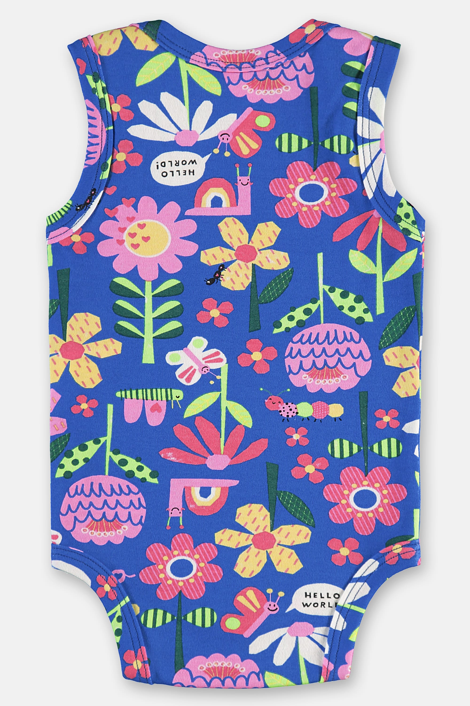 Body Regata para Bebê Menina em Suedine Estampado (Azul) Up Baby - Imagem 2