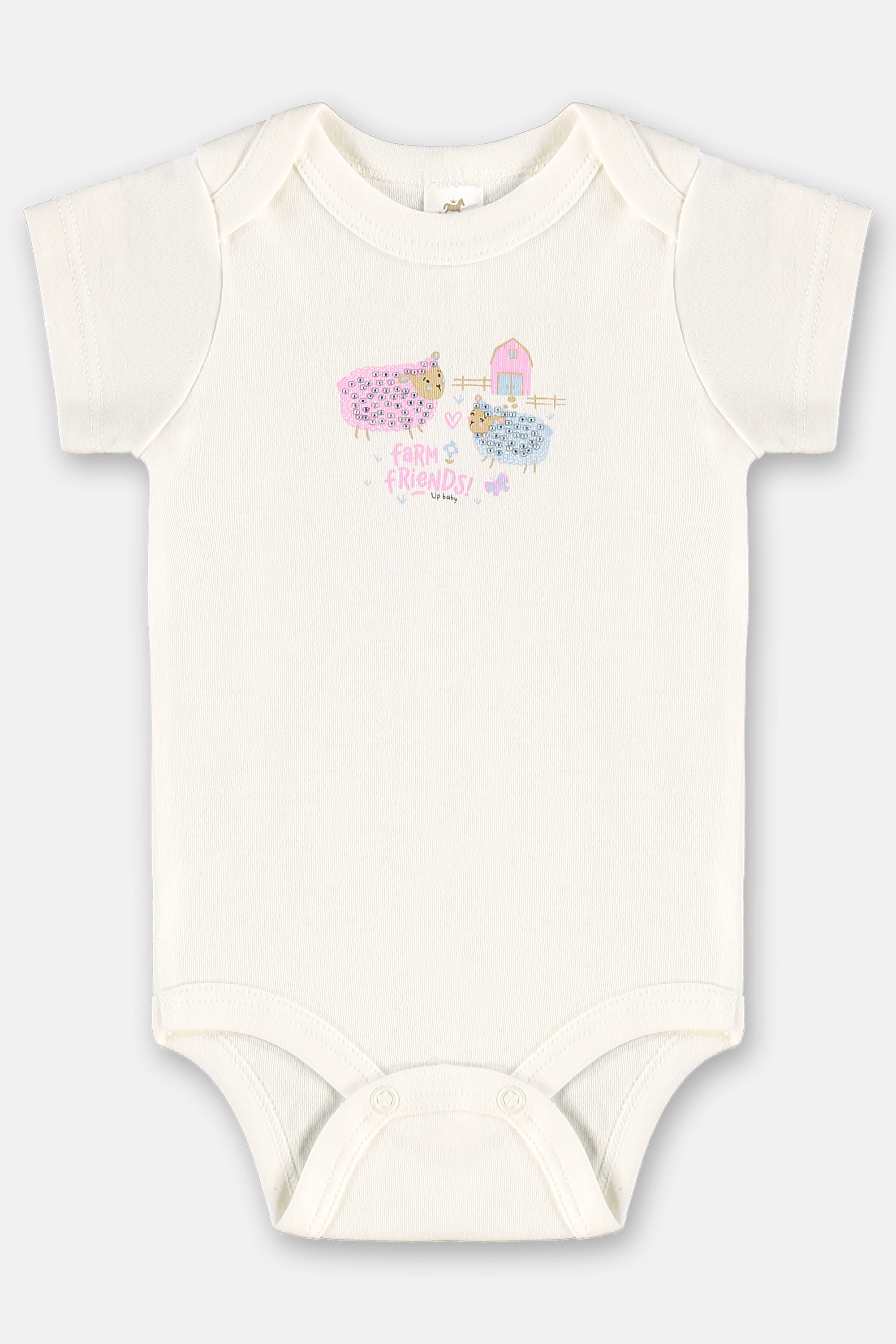 Body para Bebê Menina Essentials Estampado com Strass (Off White) Up Baby - Imagem 9