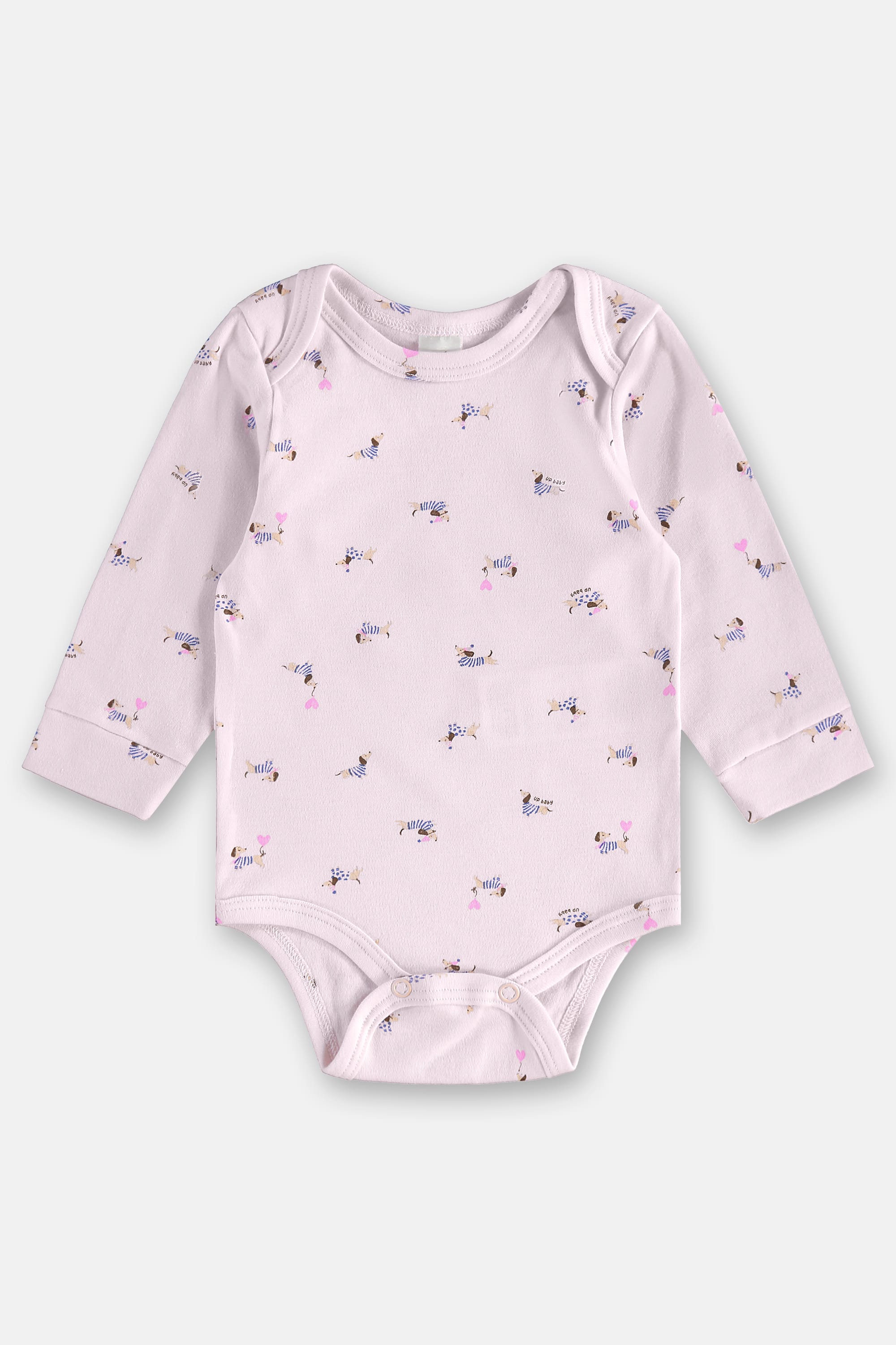 Body Manga Longa Bebê Menina em Suedine Essentials (Rosa Claro) Up Baby - Imagem 5