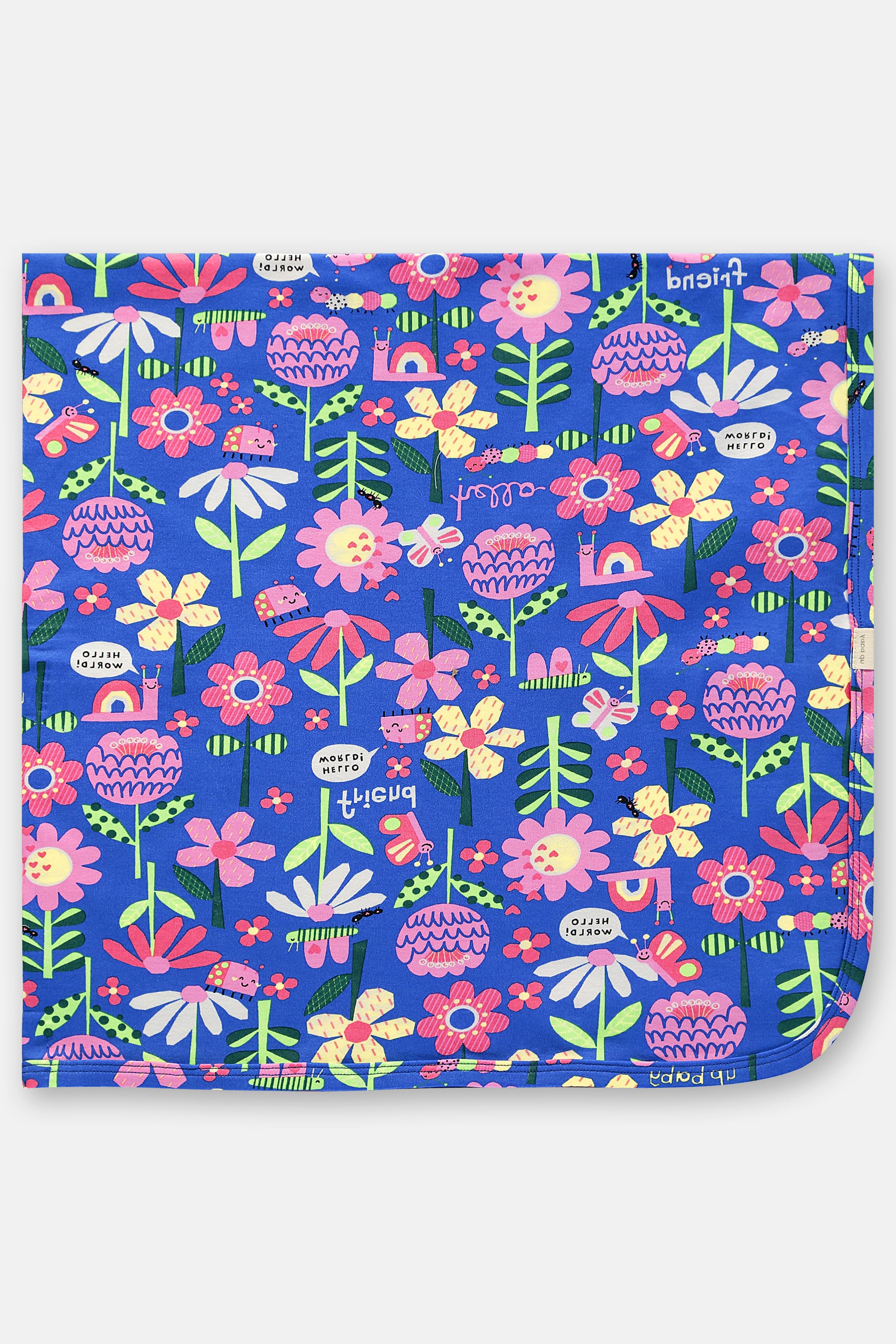 Manta para Bebê Menina em Suedine com Estampa Abstrata (Azul) Up Baby