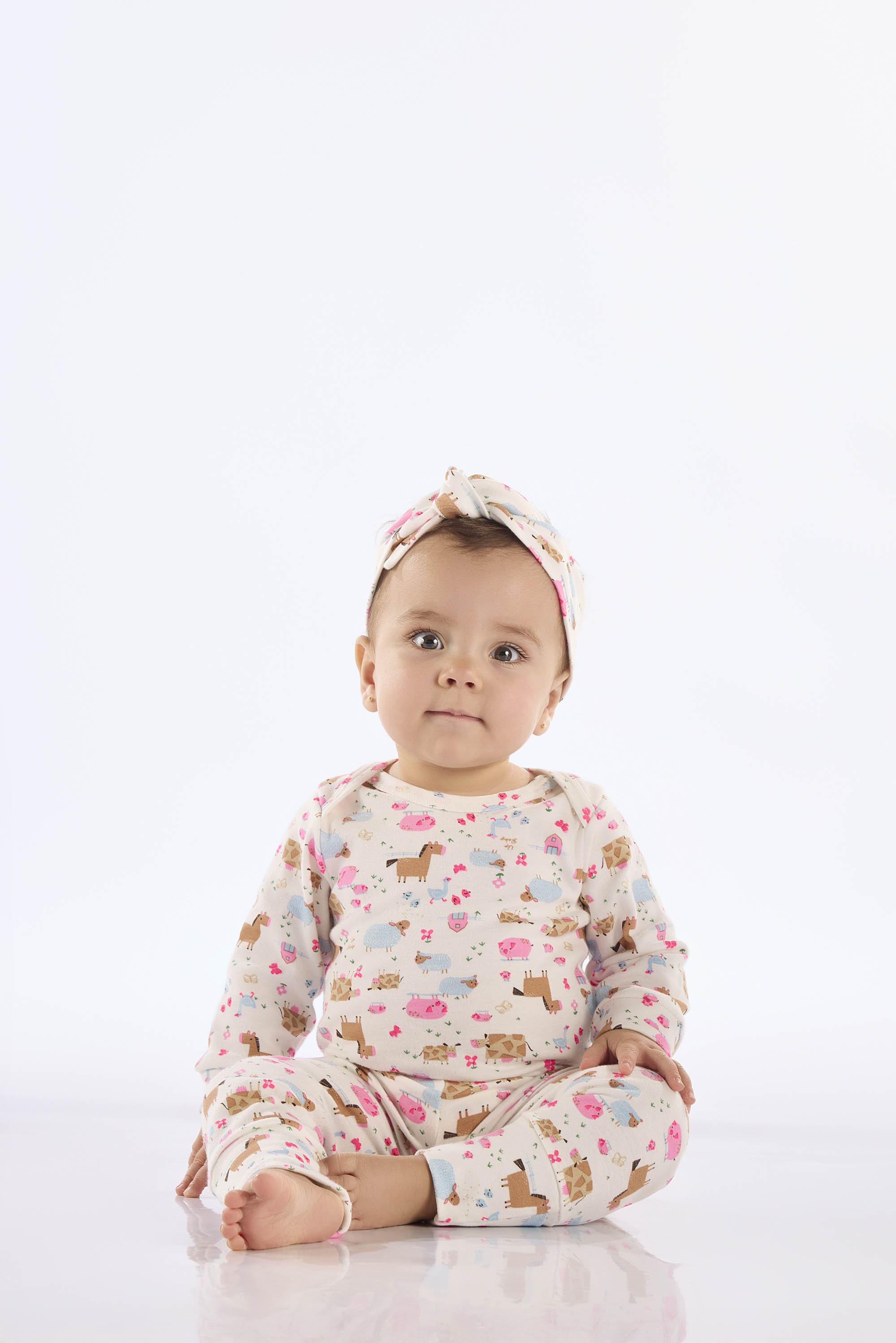 Faixa de Cabelo para Bebê em Suedine Essentials (Off White) Up Baby