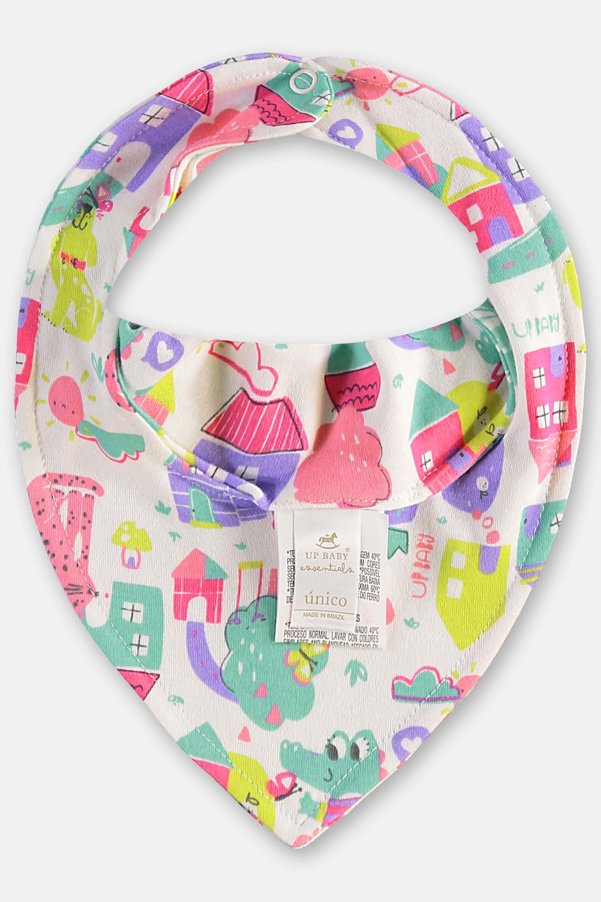Babador Bandana para Bebê Menina em Suedine Essentials (Branco) Up Baby - Imagem 2