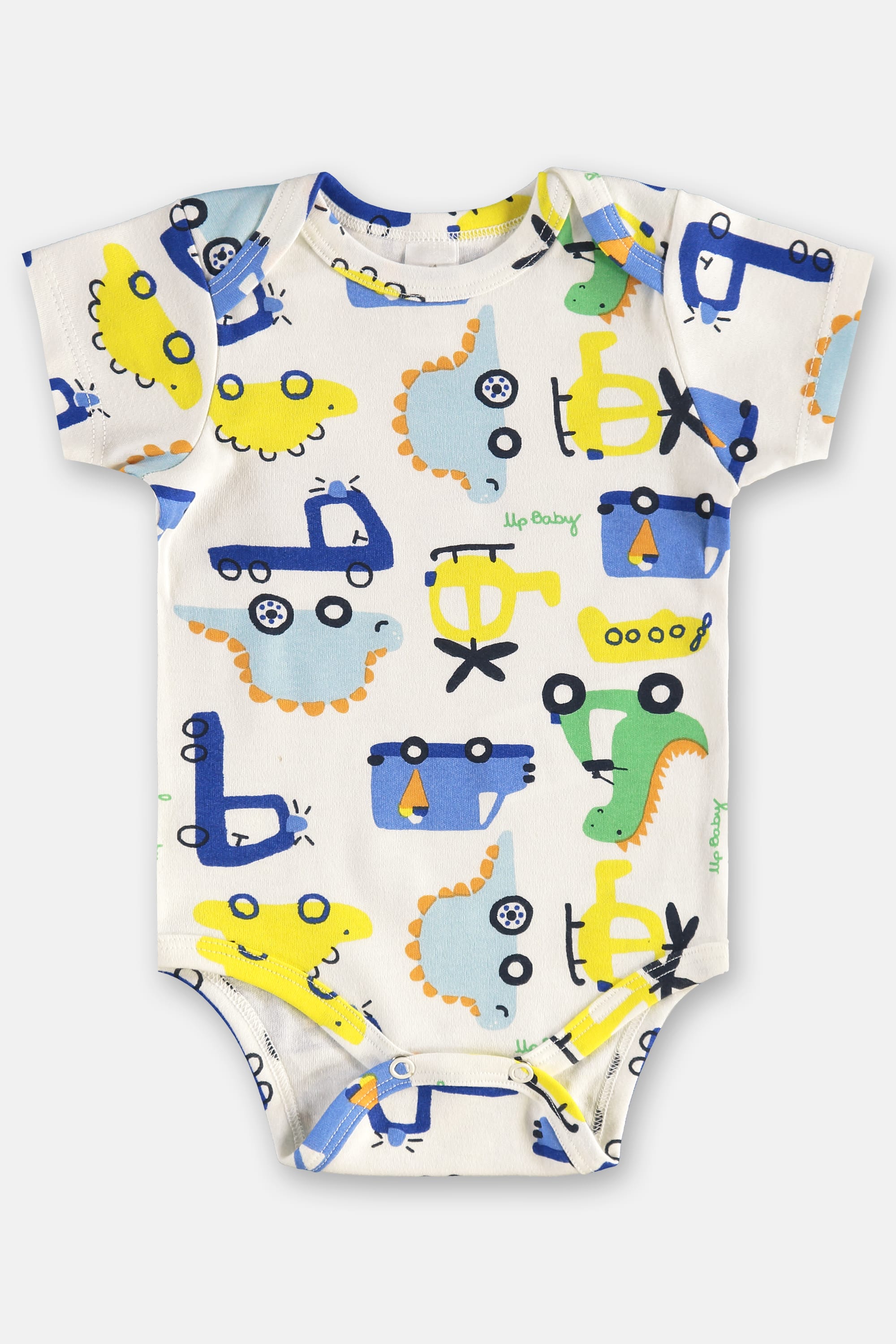 Body em Suedine Essentials Estampado para Bebê Menino (Off White) Up Baby - Imagem 9