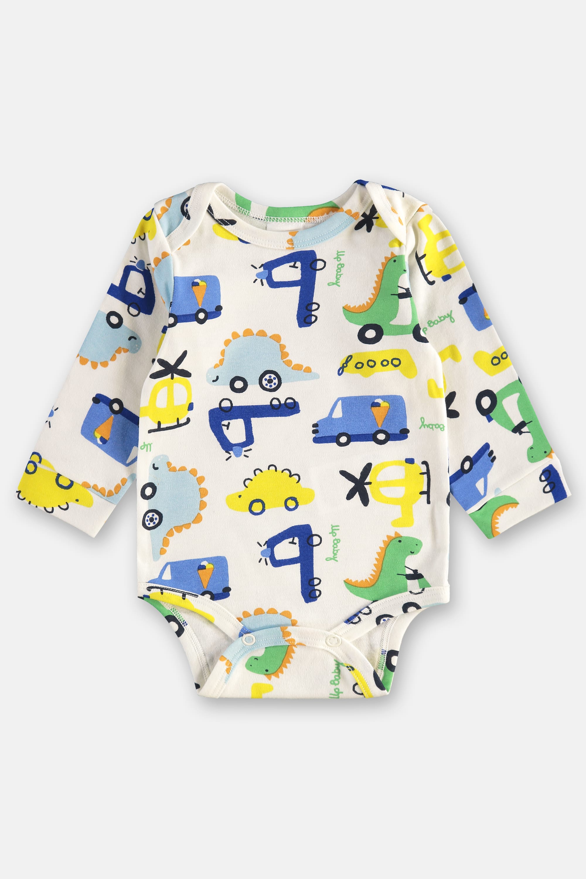 Body para Bebê Menino em Suedine Essentials Estampado (Off White) Up Baby - Imagem 9