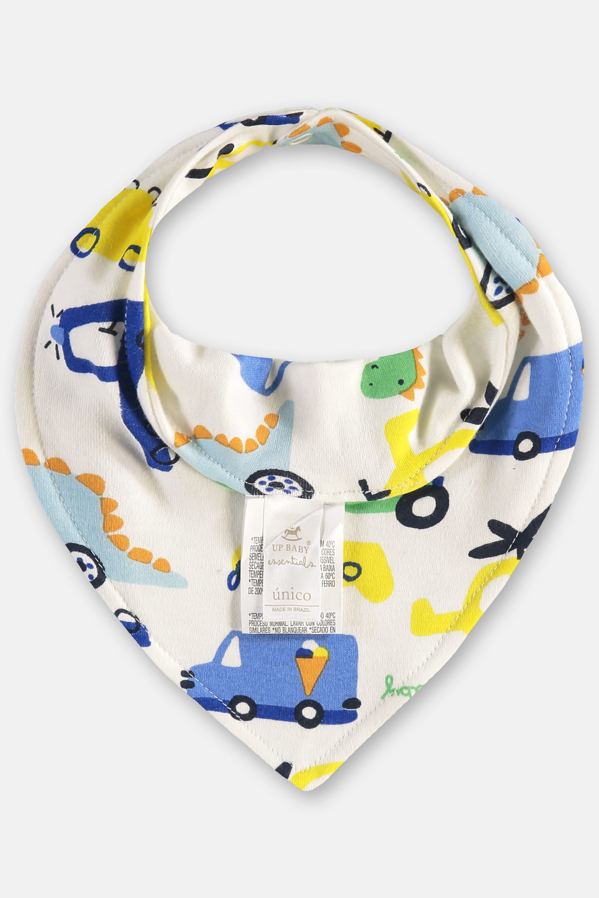 Babador Bandana para Bebê Menino em Suedine Essentials (Off White) Up Baby - Imagem 2