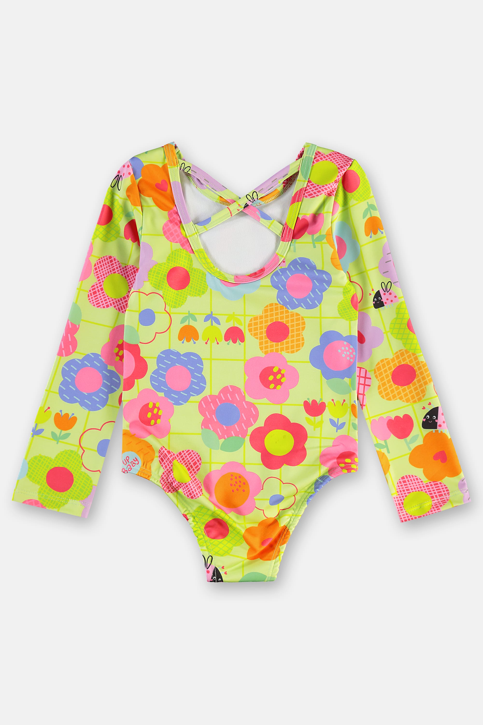 Maiô Manga Longa Infantil em Malha FPS+50 com Forro (Verde Claro) Up Baby - Imagem 4