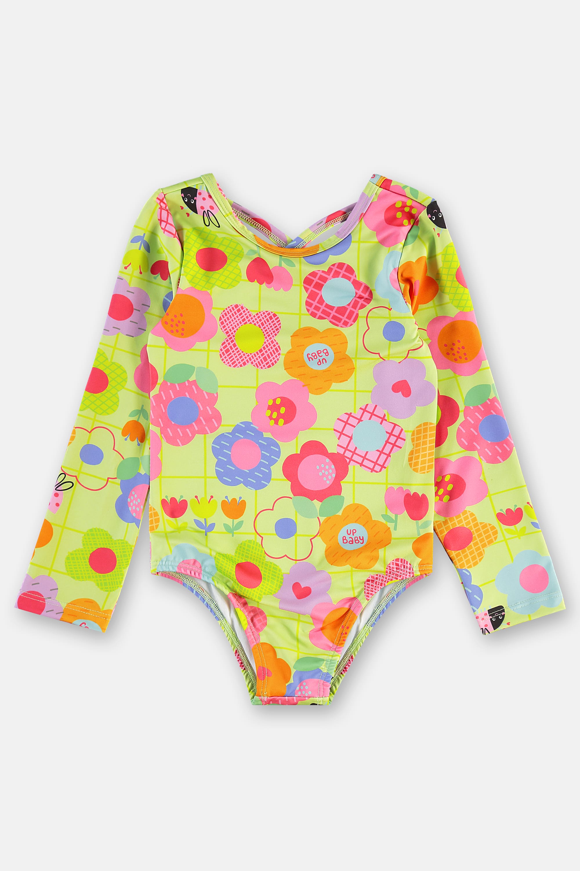 Maiô Manga Longa Infantil em Malha FPS+50 com Forro (Verde Claro) Up Baby