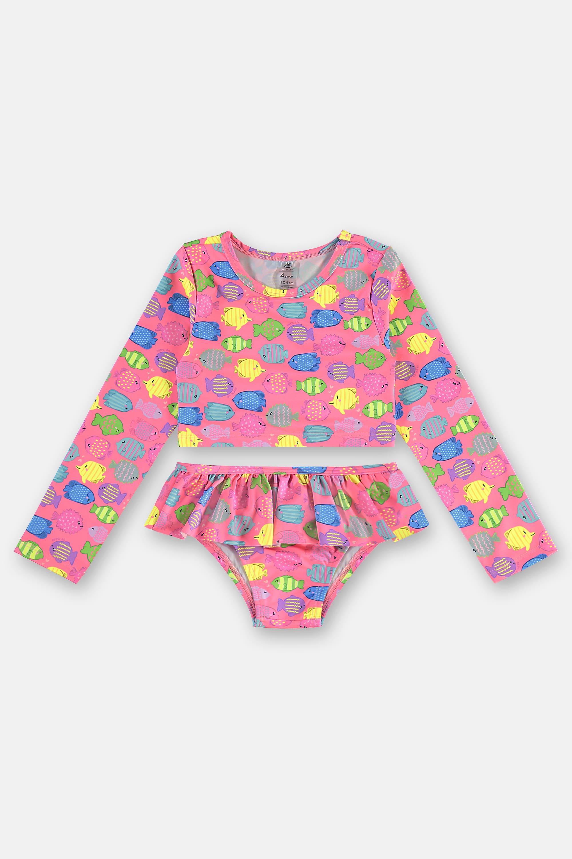 Biquíni Infantil Manga Longa FPS+50 com Forro (Rosa Pink) Up Baby - Imagem 49