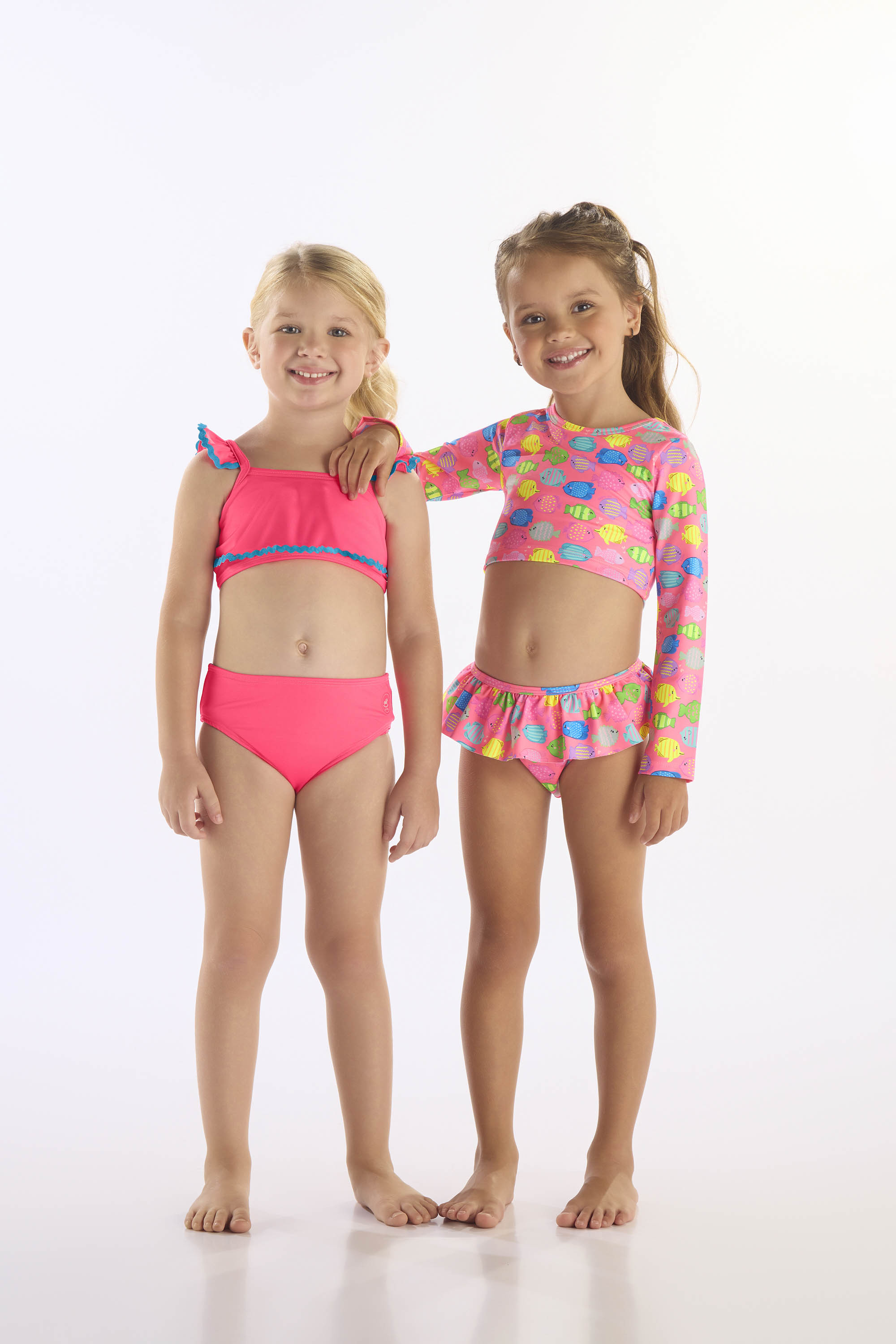 Biquíni Infantil Manga Longa FPS+50 com Forro (Rosa Pink) Up Baby - Imagem 36