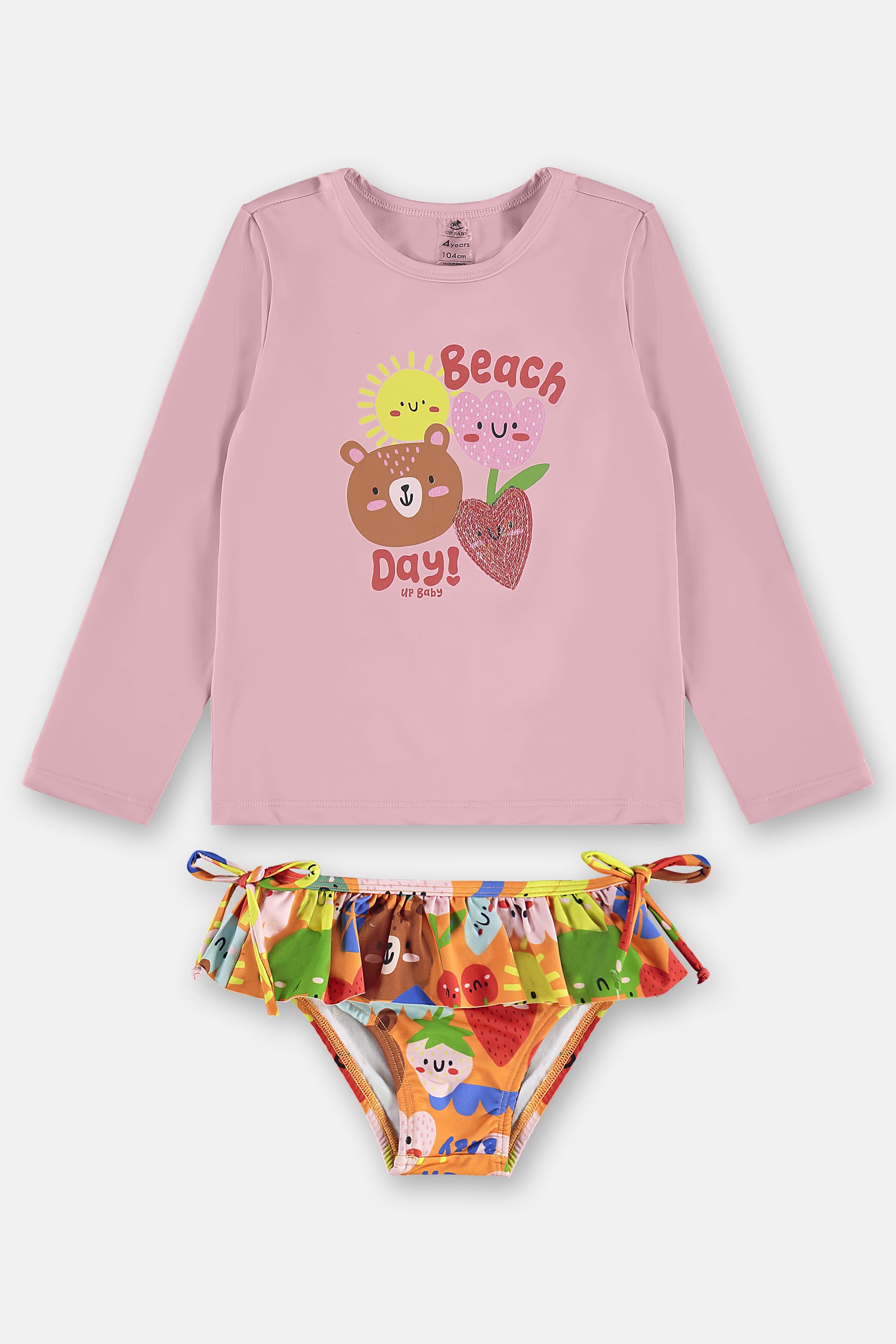 Biquíni Infantil FPS+50 com Blusa Manga Longa e Calcinha (Rosa) Up Baby - Imagem 37