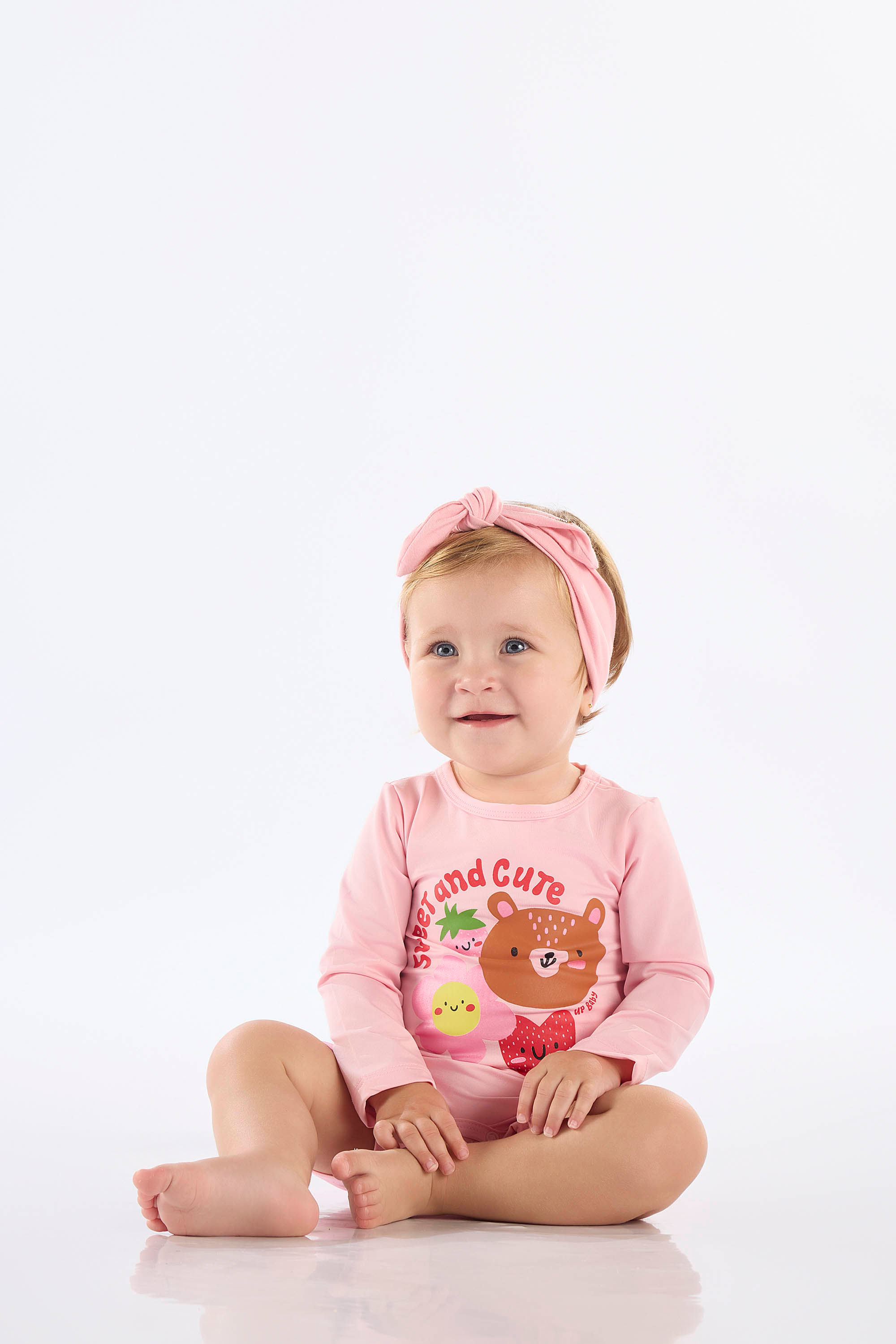 Macaquinho de Praia para Bebê Menina em Malha FPS+50 (Rosa Claro) Up Baby - Imagem 8