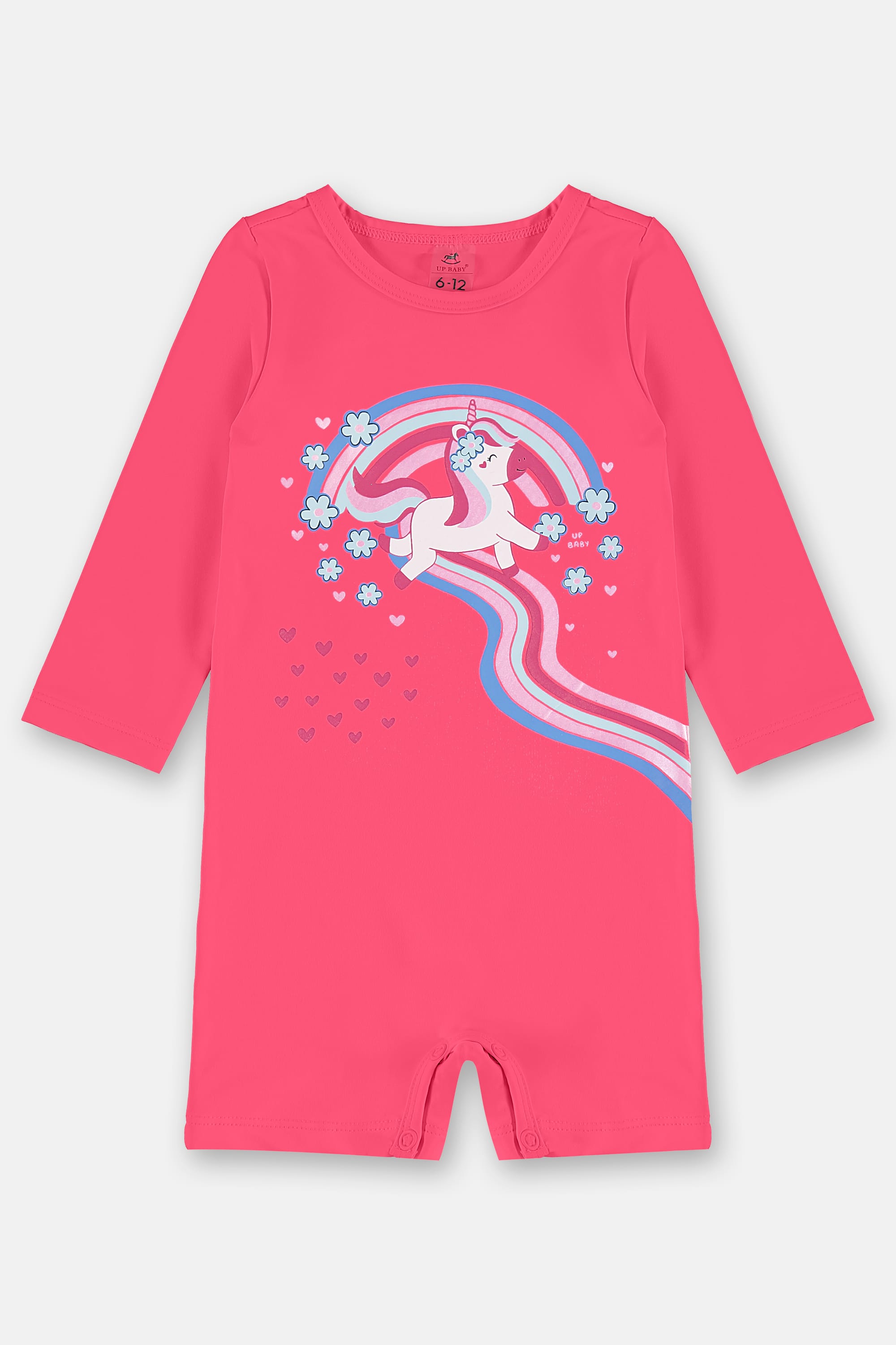 Macaquinho de Praia para Bebê Menina em Malha FPS+50 (Rosa Pink) Up Baby - Imagem 3