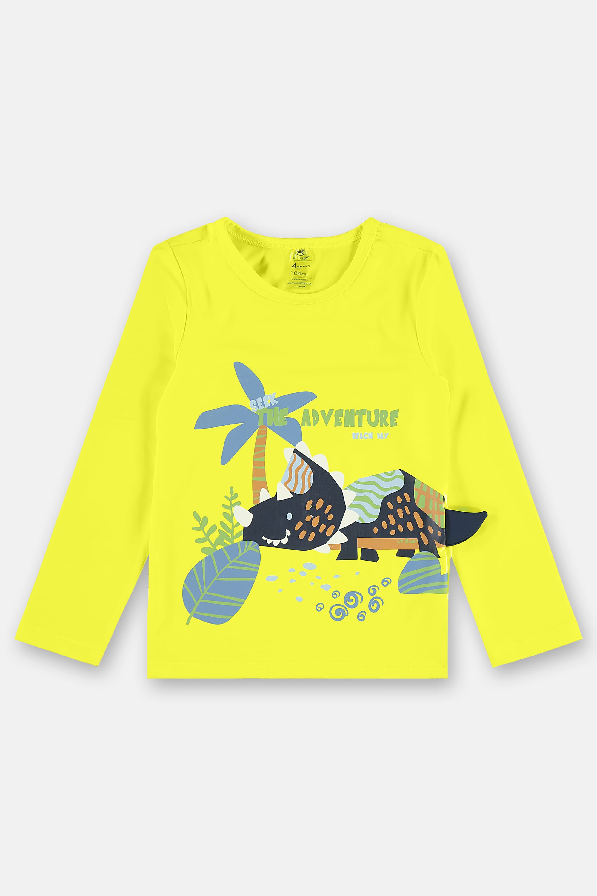 Conjunto Praia Infantil Camiseta Manga Longa e Sunga Boxer (Amarelo) Up Baby - Imagem 44