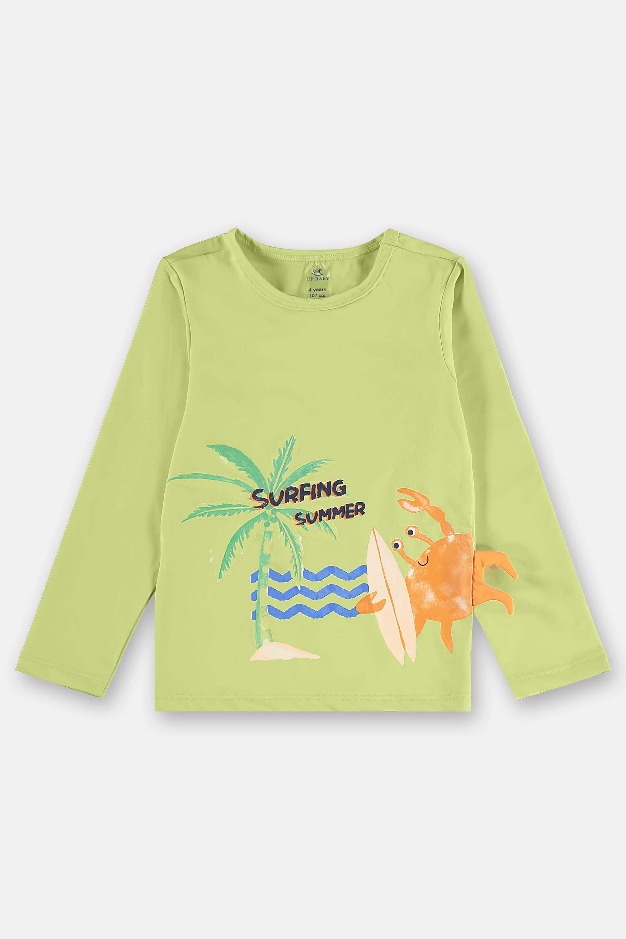 Conjunto Praia Infantil Camiseta Manga Longa e Sunga Boxer (Verde) Up Baby - Imagem 32