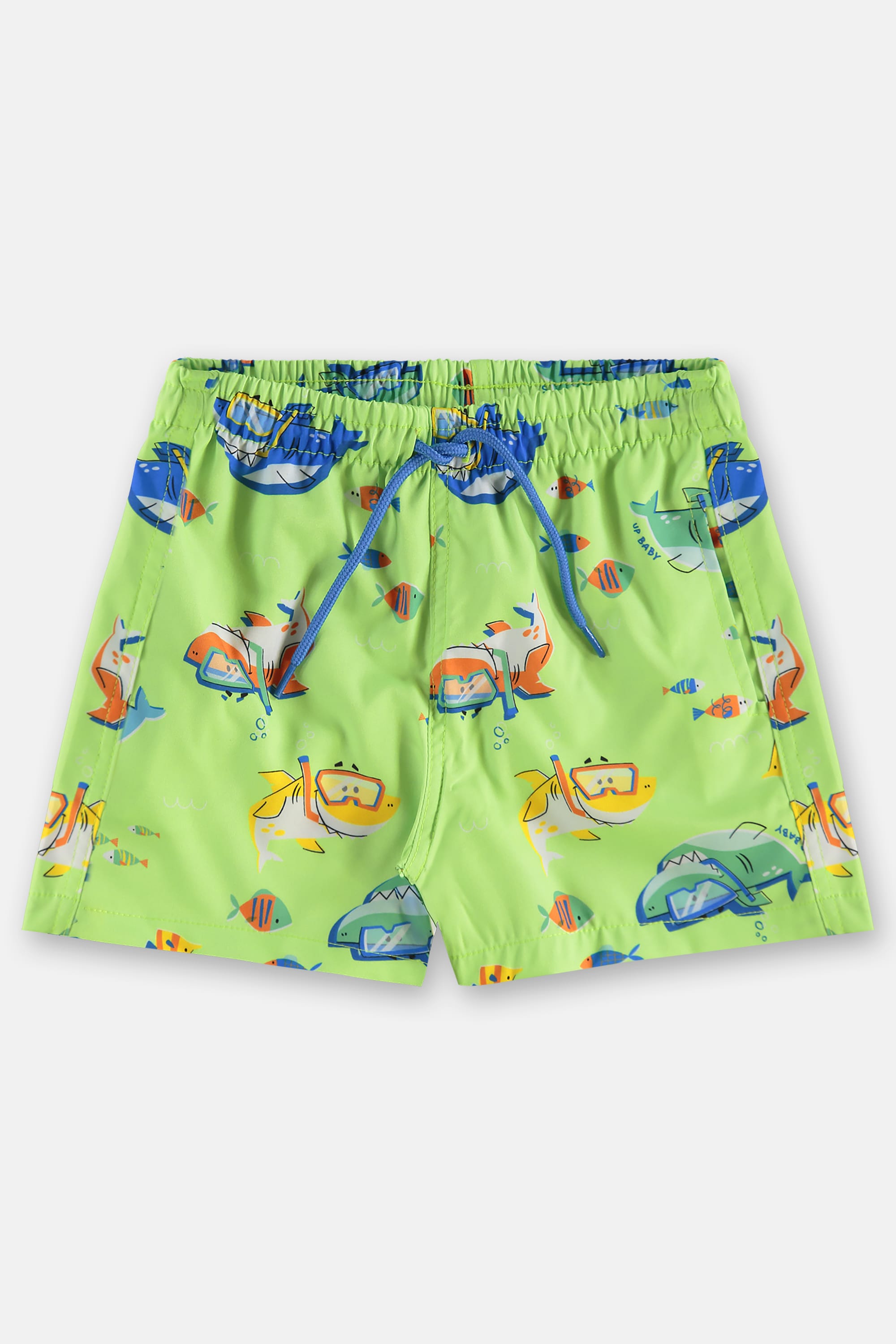 Short de Praia Infantil em Microfibra Forrada (Verde Neon) Up Baby