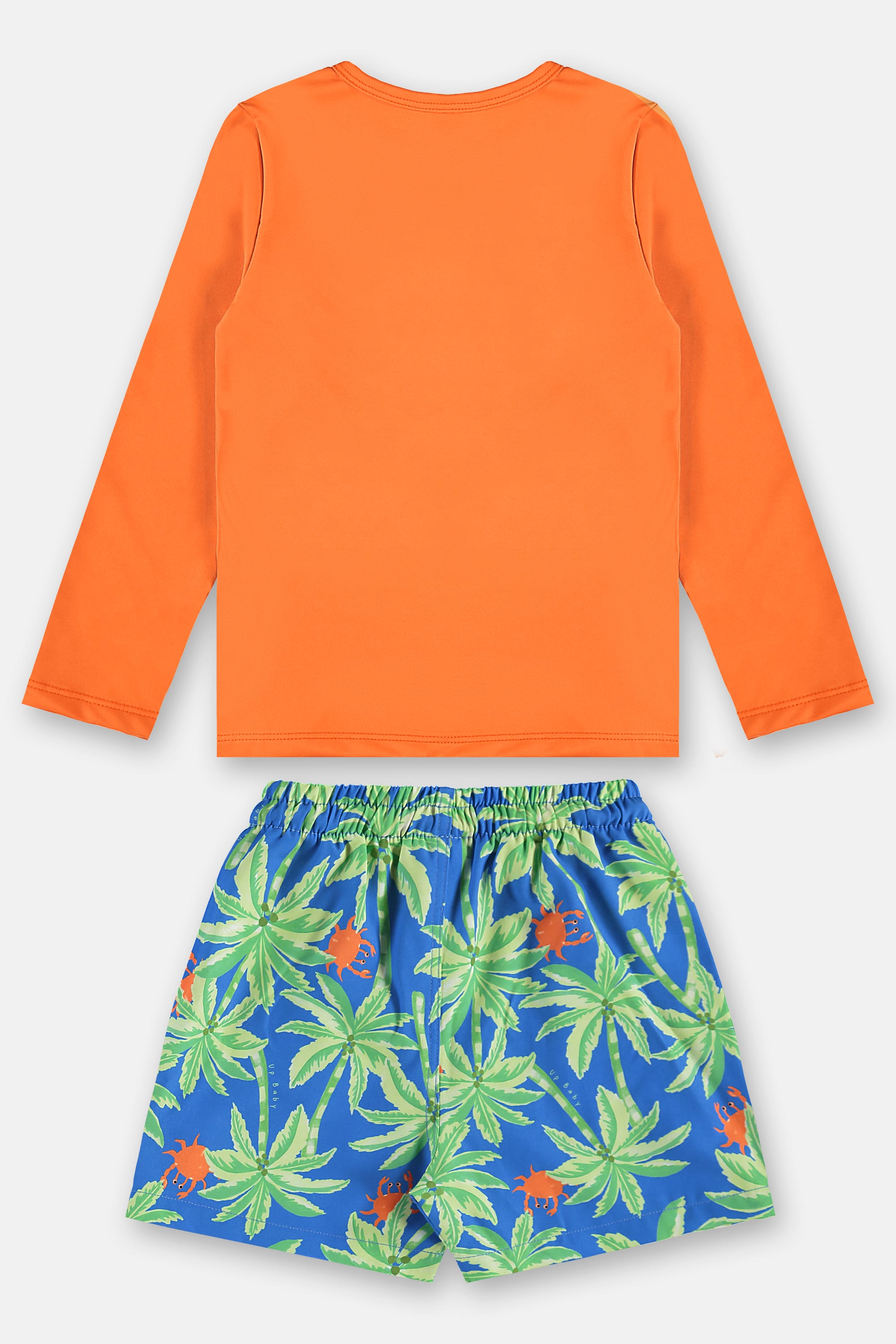 Conjunto de Praia Infantil com Camiseta FPS+50 e Short (Laranja) Up Baby - Imagem 53