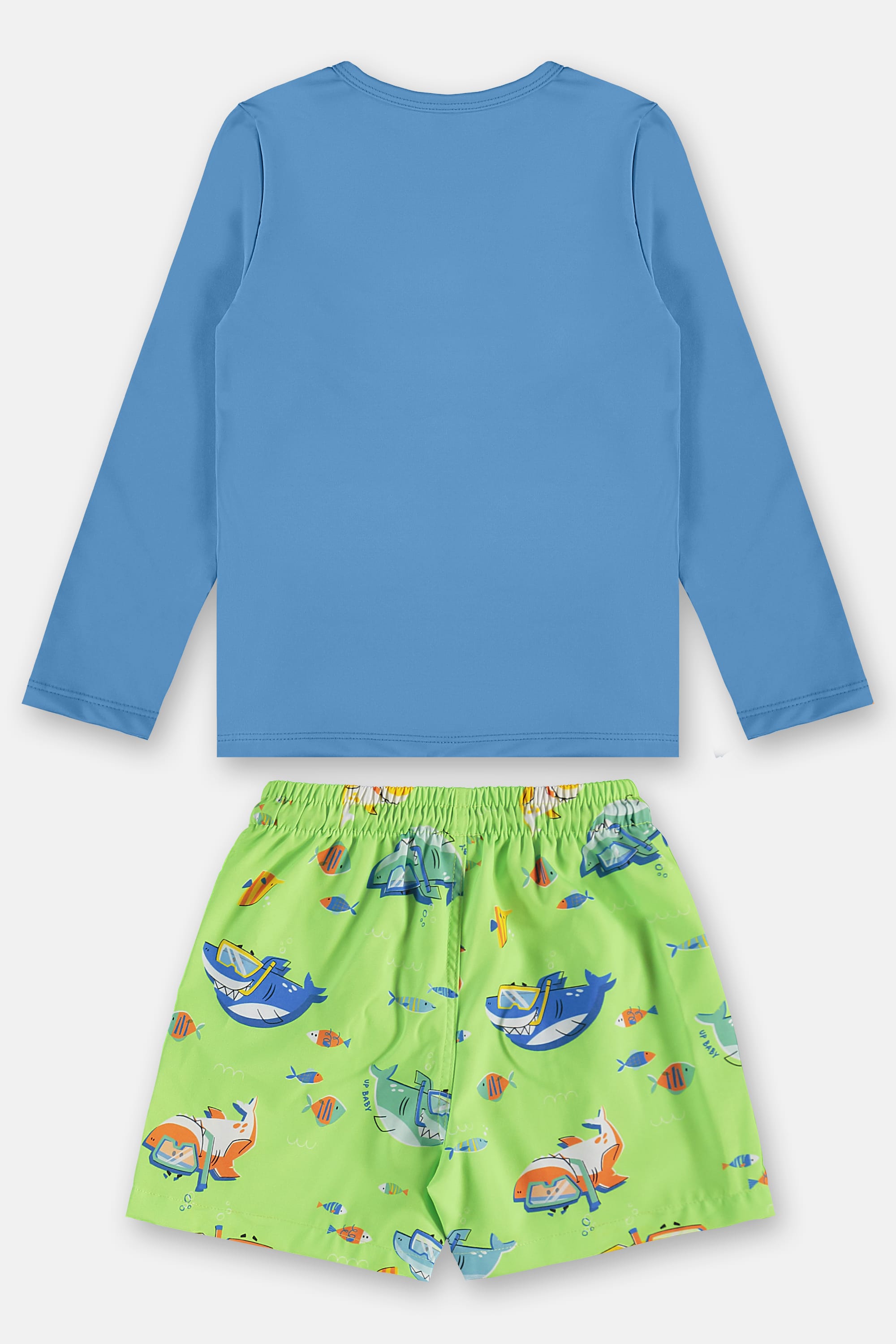 Conjunto de Praia Infantil com Camiseta FPS+50 e Short (Azul Claro) Up Baby - Imagem 53