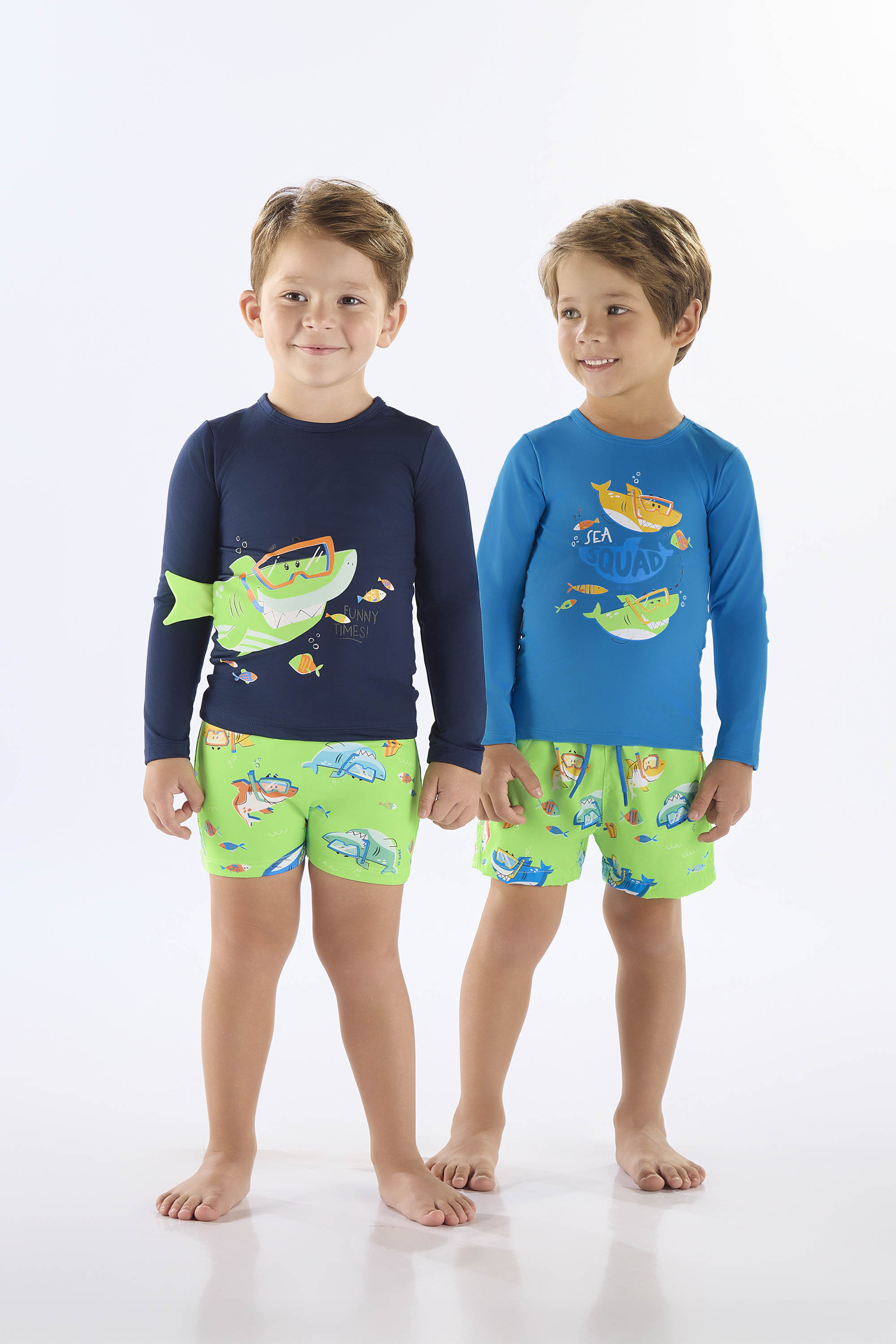 Conjunto de Praia Infantil com Camiseta FPS+50 e Short (Azul Claro) Up Baby - Imagem 29