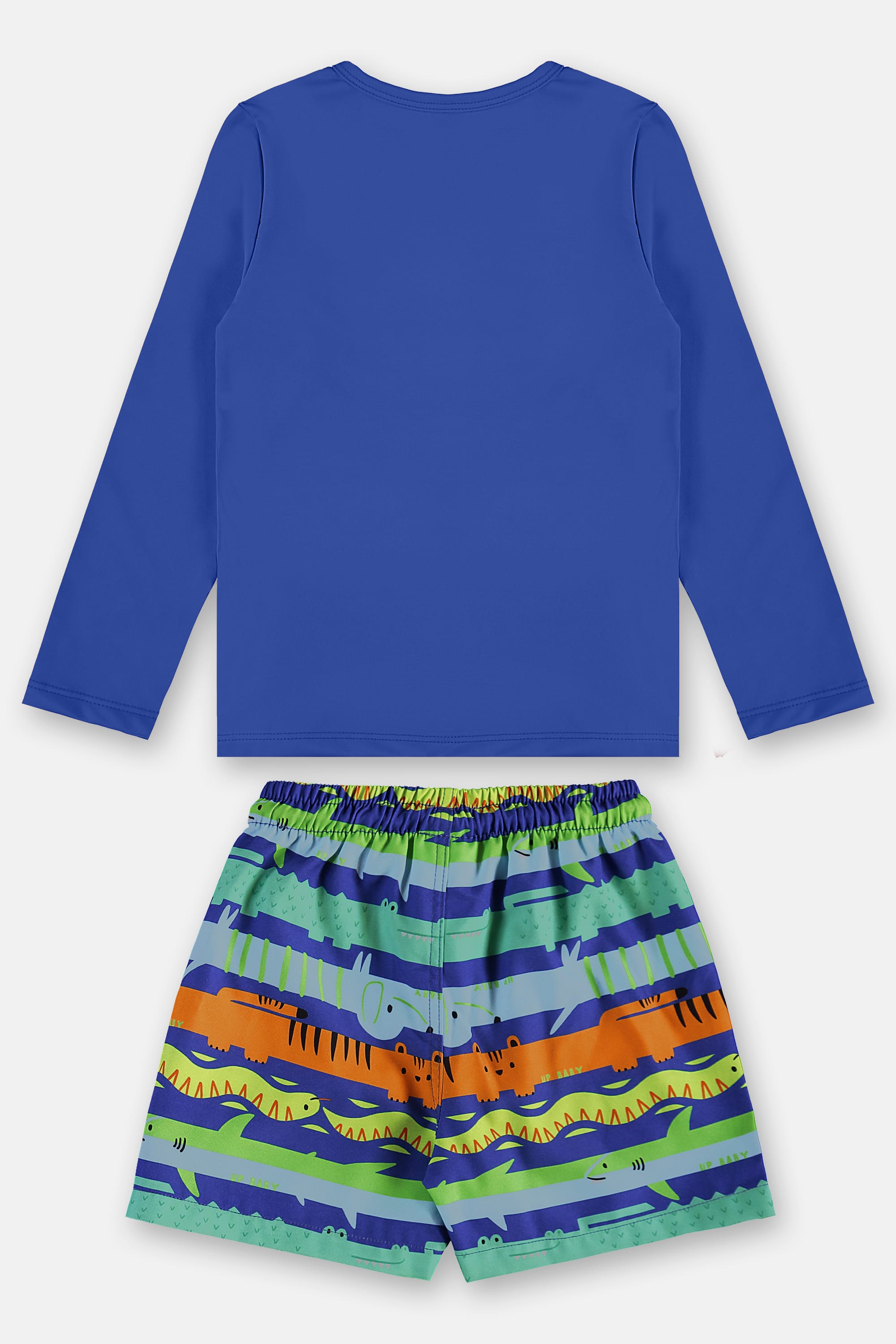 Conjunto de Praia Infantil com Camiseta FPS+50 e Short (Azul) Up Baby - Imagem 53