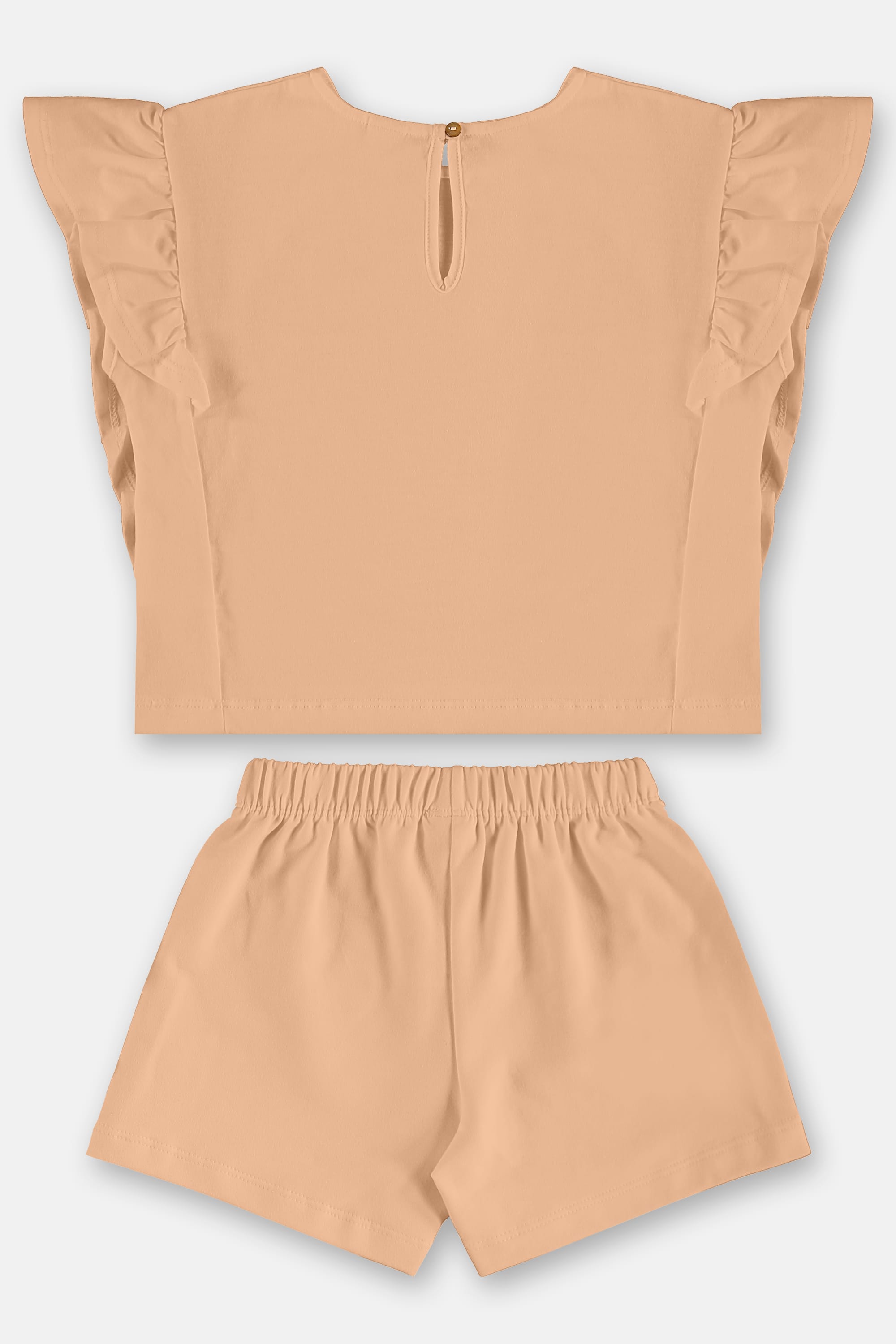 Conjunto Infantil Feminino com Blusa e Short Nature (Marrom) Up Baby - Imagem 4