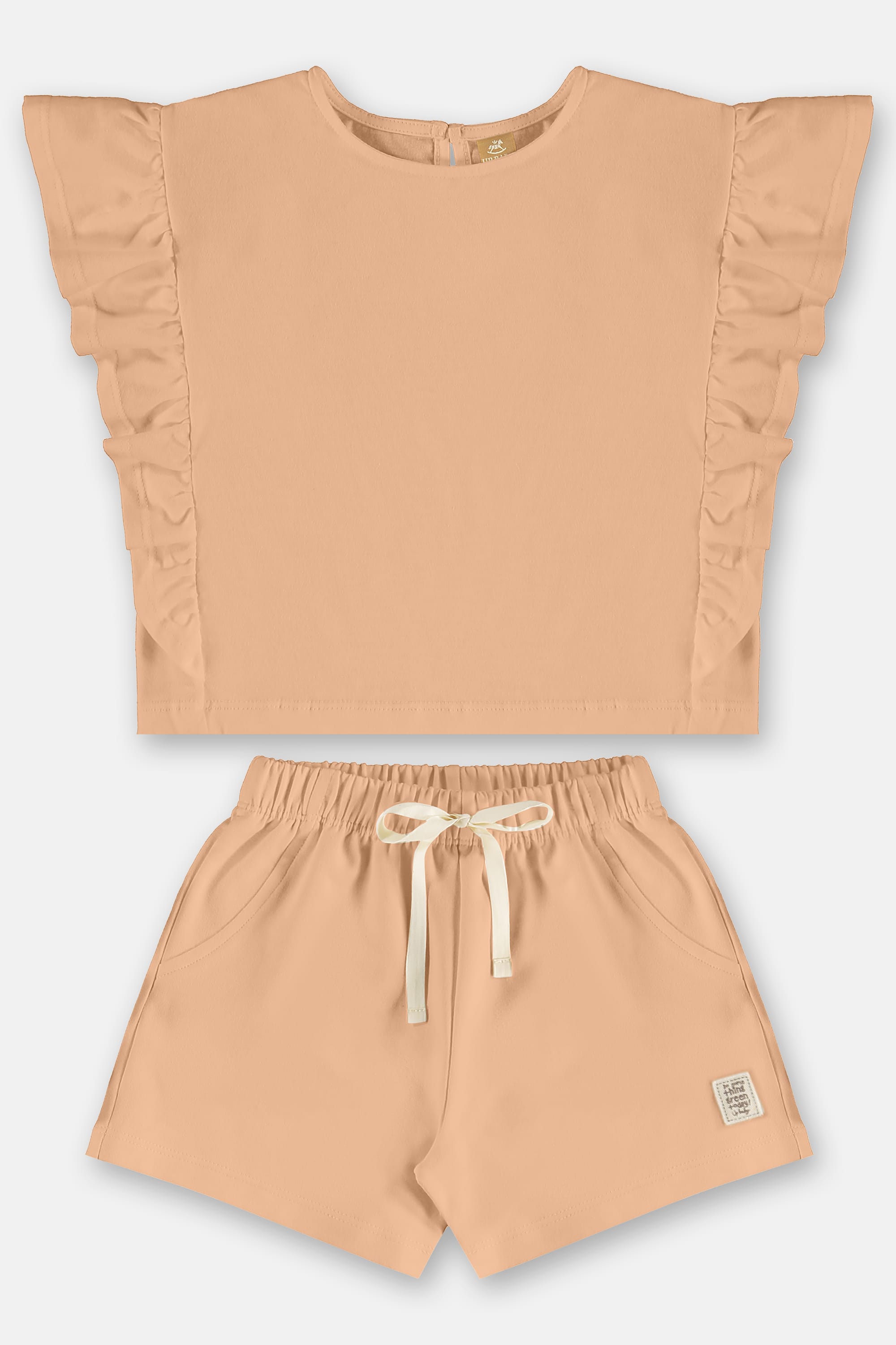 Conjunto Infantil Feminino com Blusa e Short Nature (Marrom) Up Baby - Imagem 19