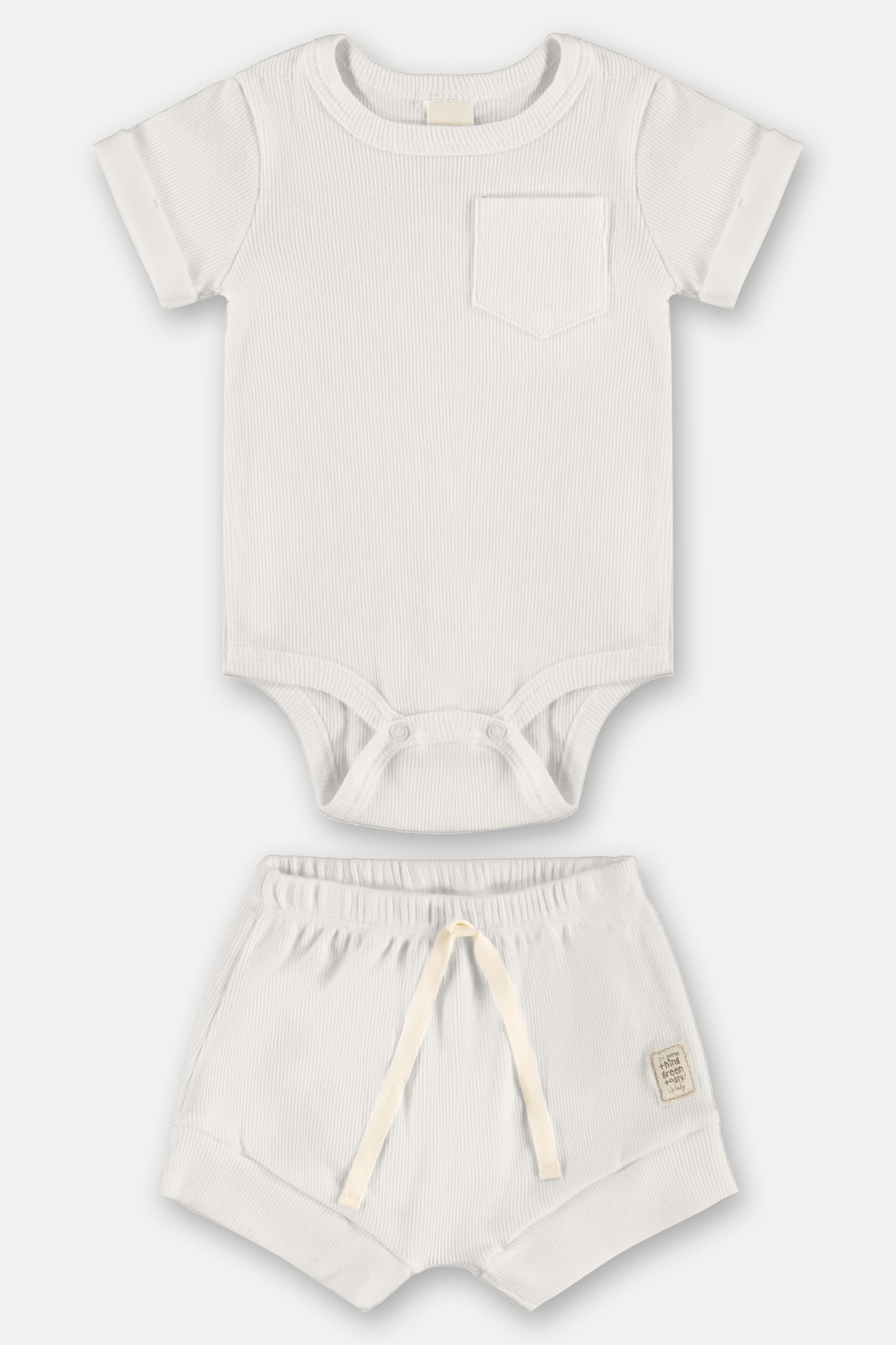Conjunto Bebê Unissex Body e Short em Ribana Nature (Marrom) Up Baby - Imagem 25