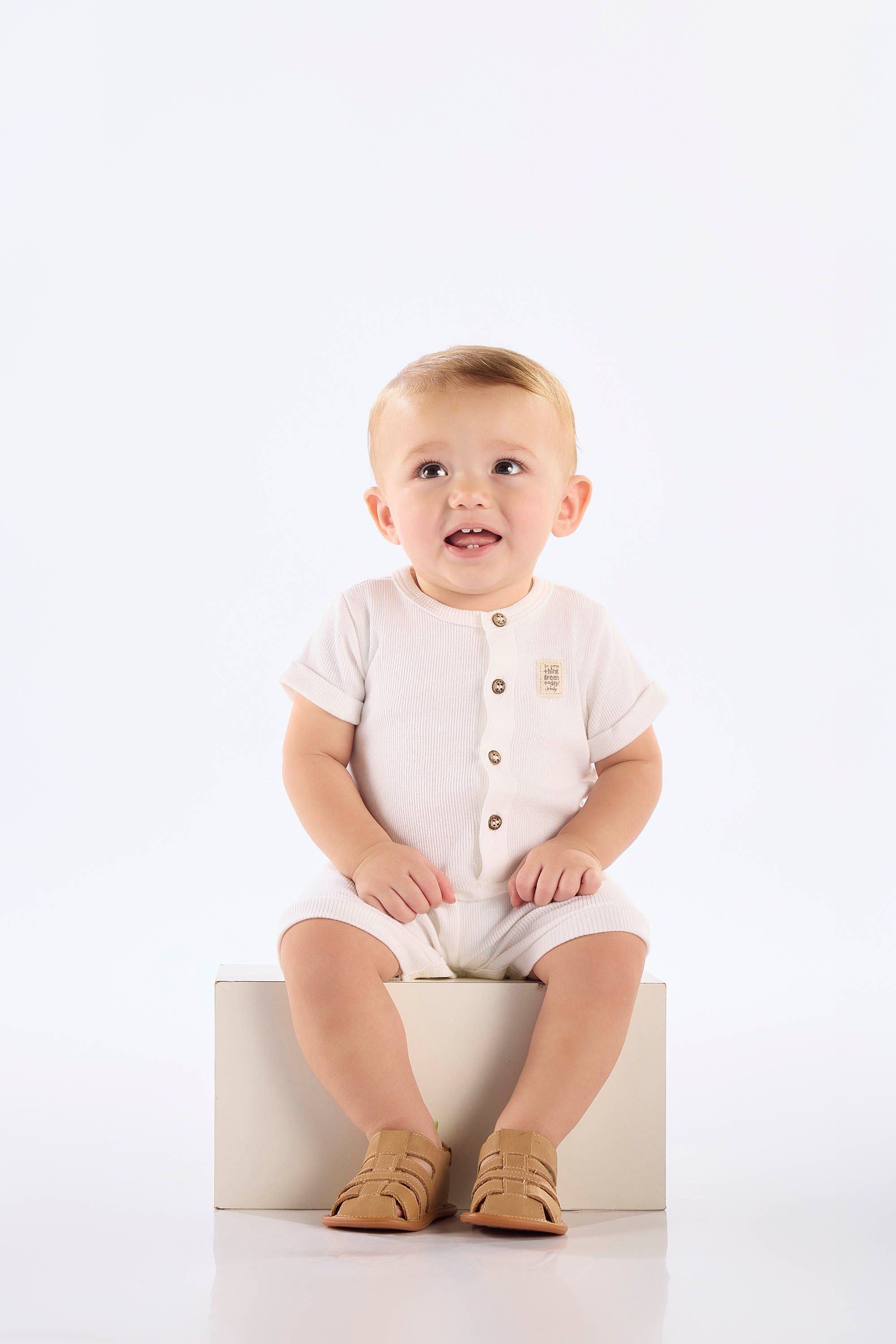 Macaquinho Bebê Unissex em Ribana Nature (Off White) Up Baby - Imagem 4