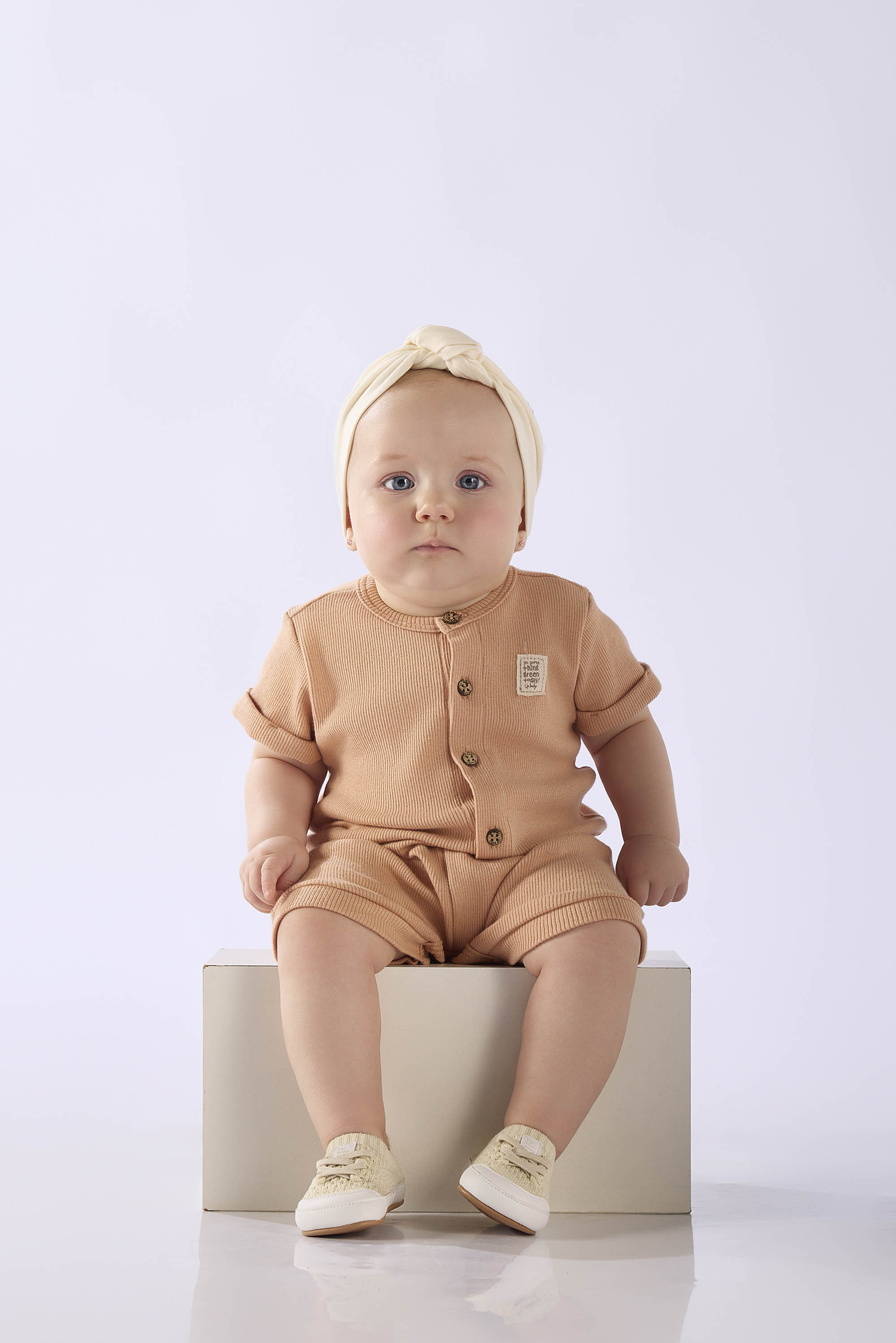 Macaquinho Bebê Unissex em Ribana Nature (Marrom) Up Baby - Imagem 10