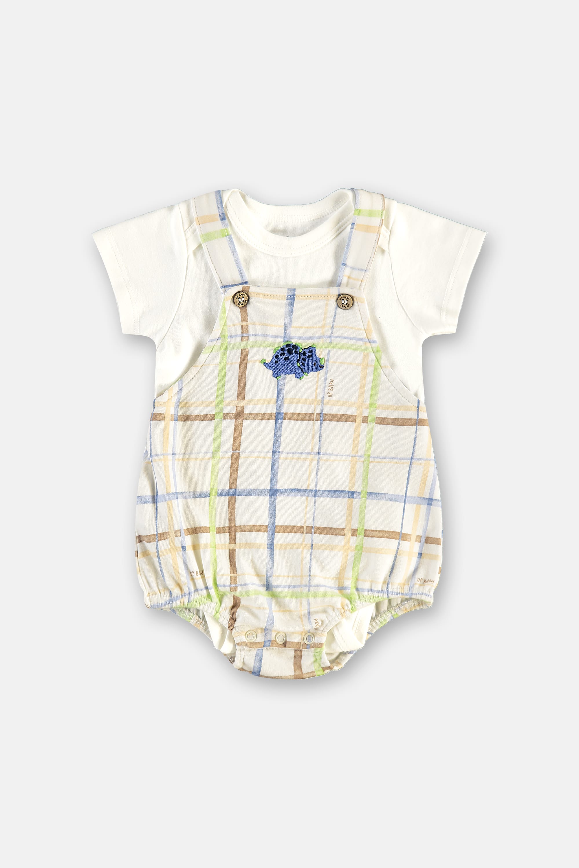 Conjunto Bebê com Jardineira e Body em Suedine Comfy (Off White) Up Baby - Imagem 16