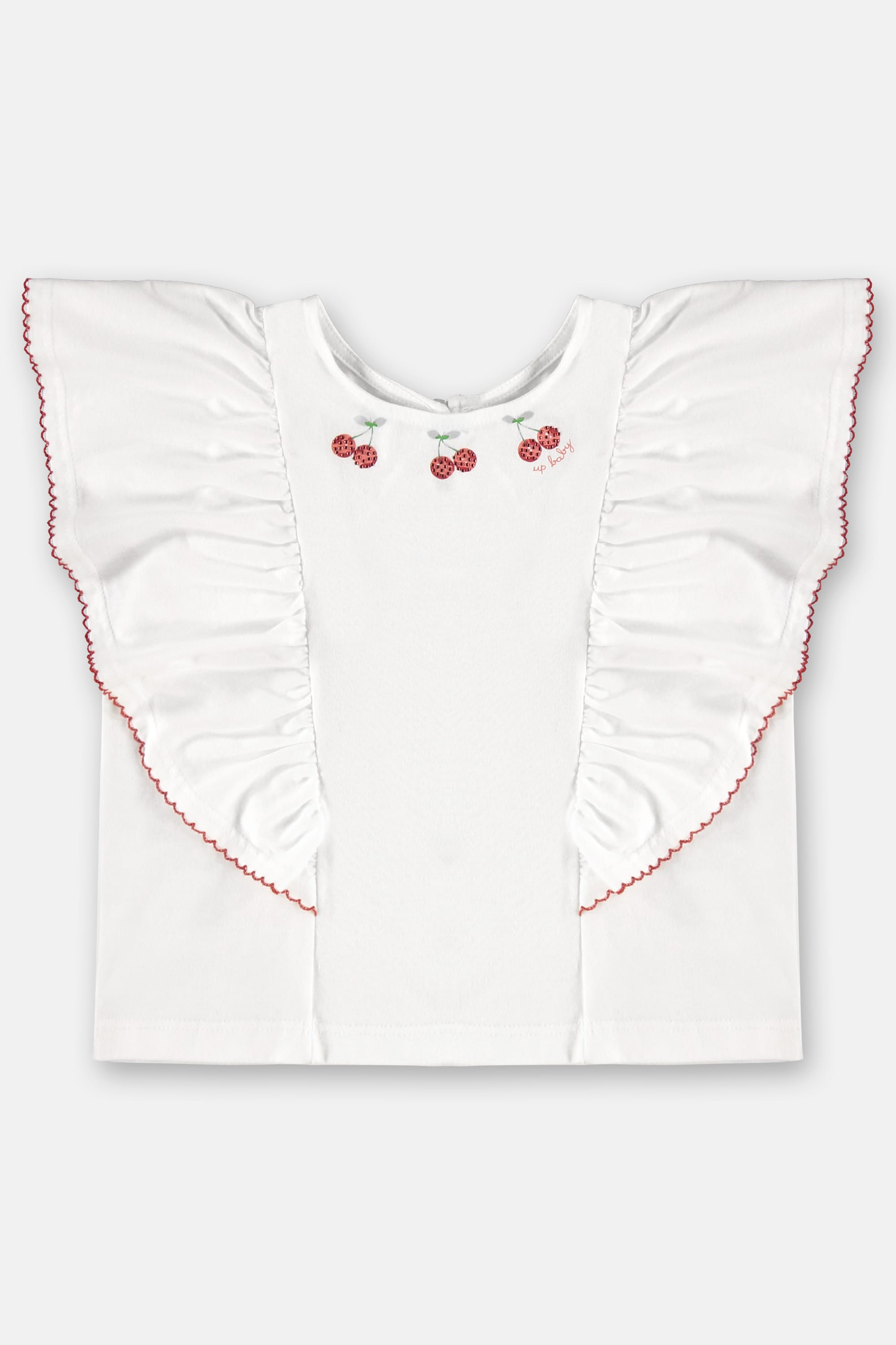 Conjunto Infantil Feminino com Blusa e Short Cereja (Off White) Up Baby - Imagem 8