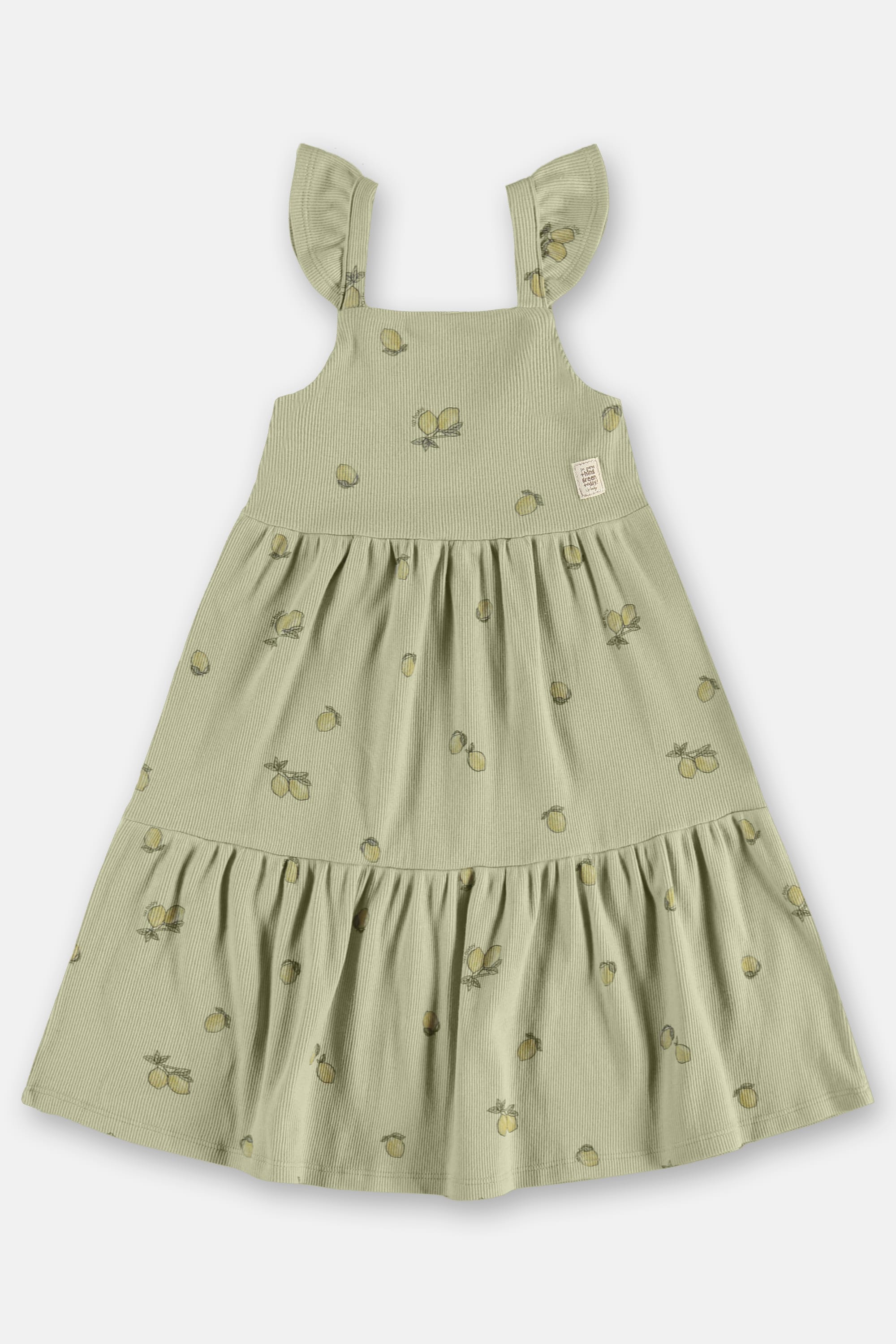 Vestido Infantil em Ribana Sustentável com Alças (Verde) Up Baby - Imagem 13