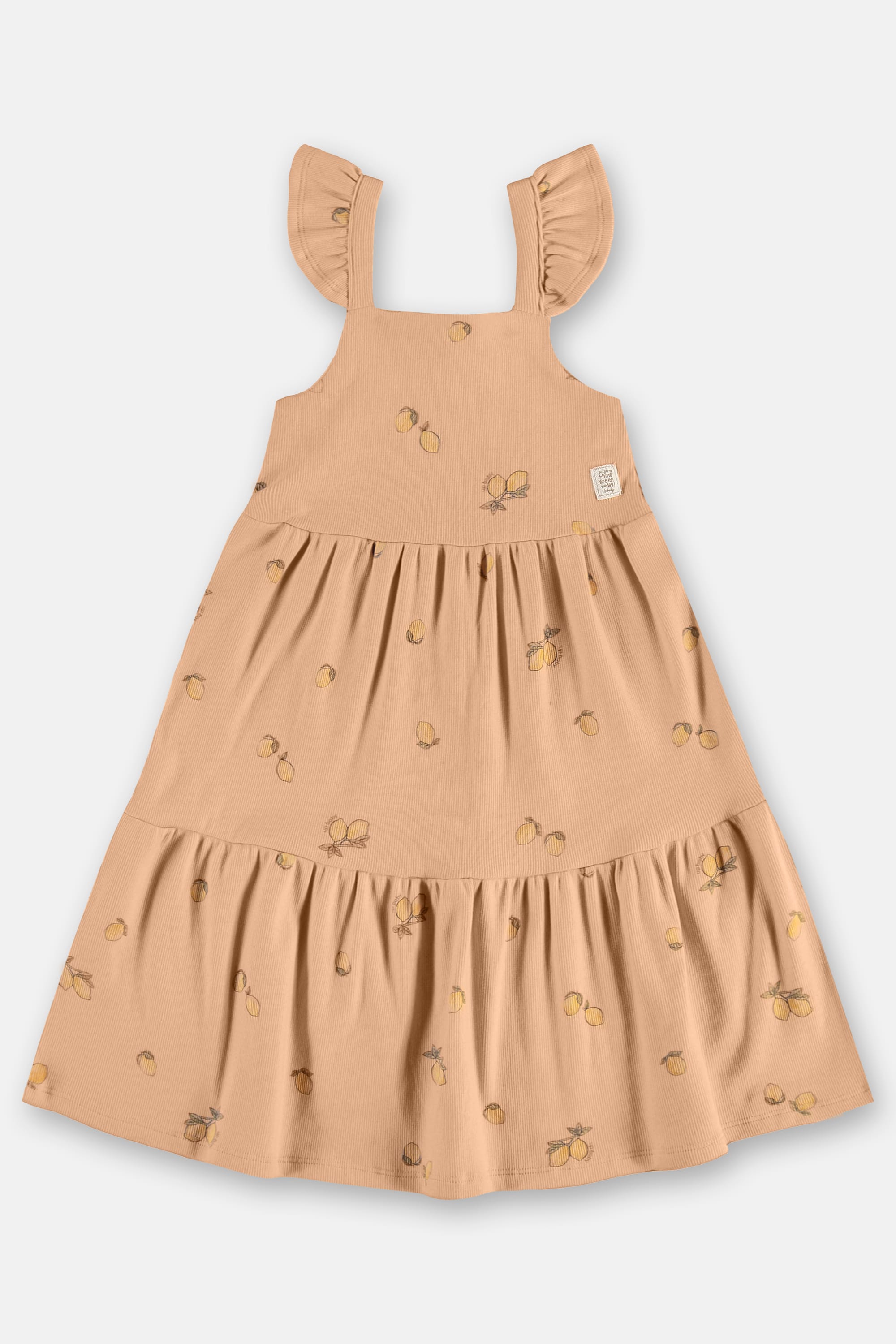 Vestido Infantil em Ribana Sustentável com Alças (Marrom) Up Baby - Imagem 9