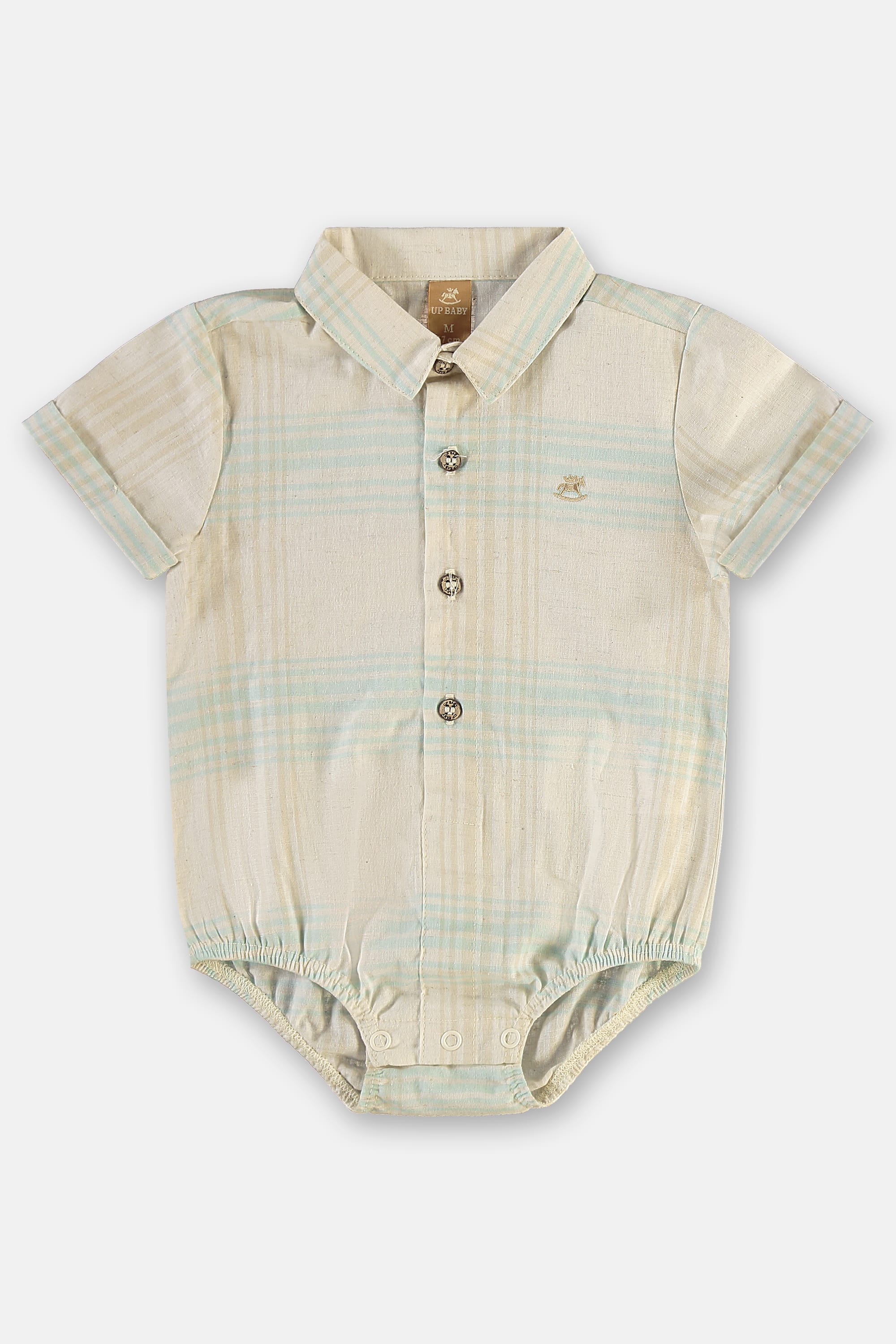 Conjunto para Bebê Menino Body e Bermuda com Linho (Cinza) Up Baby - Imagem 14