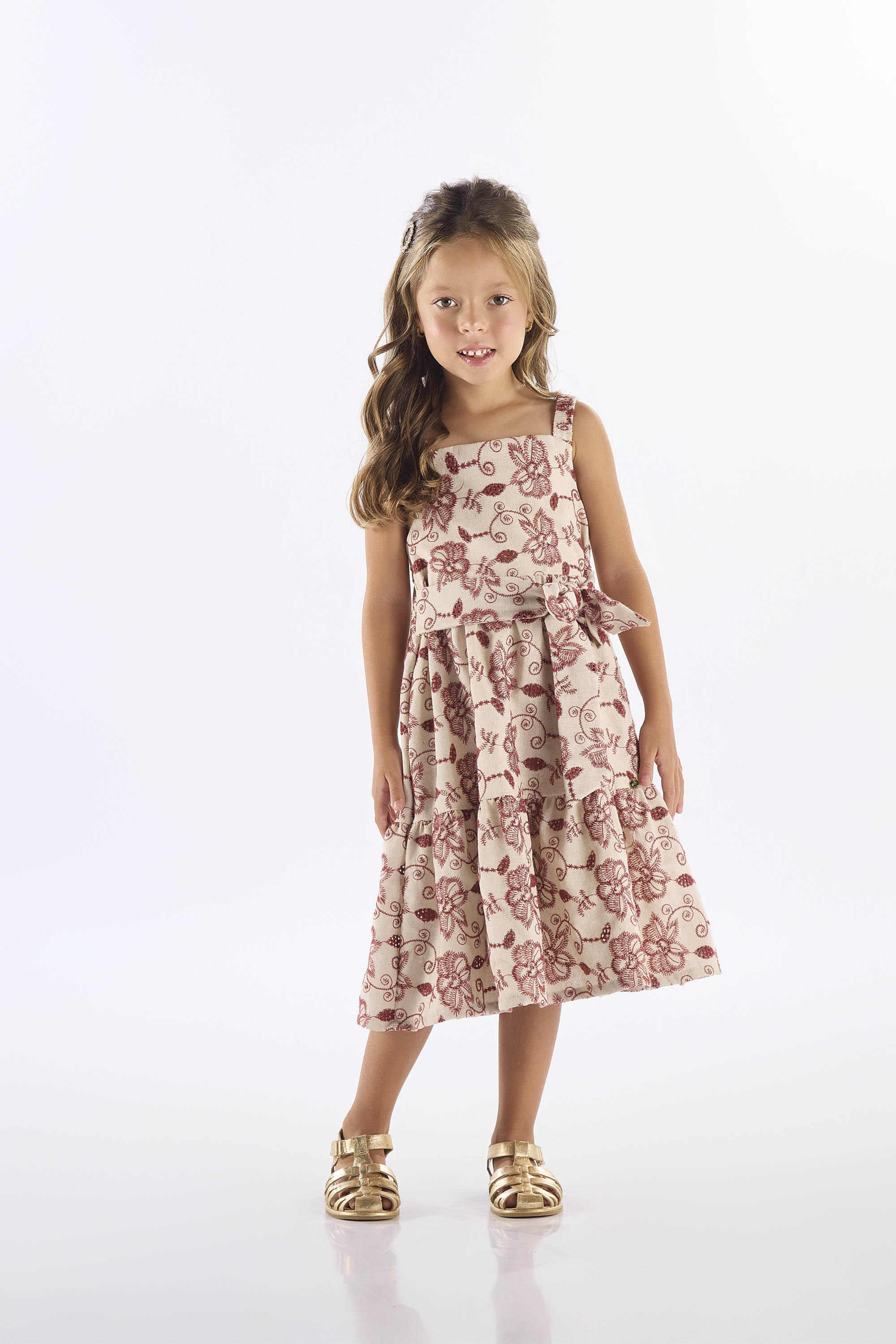 Vestido Infantil Regata com Alças e Forro (Vermelho) Up Baby