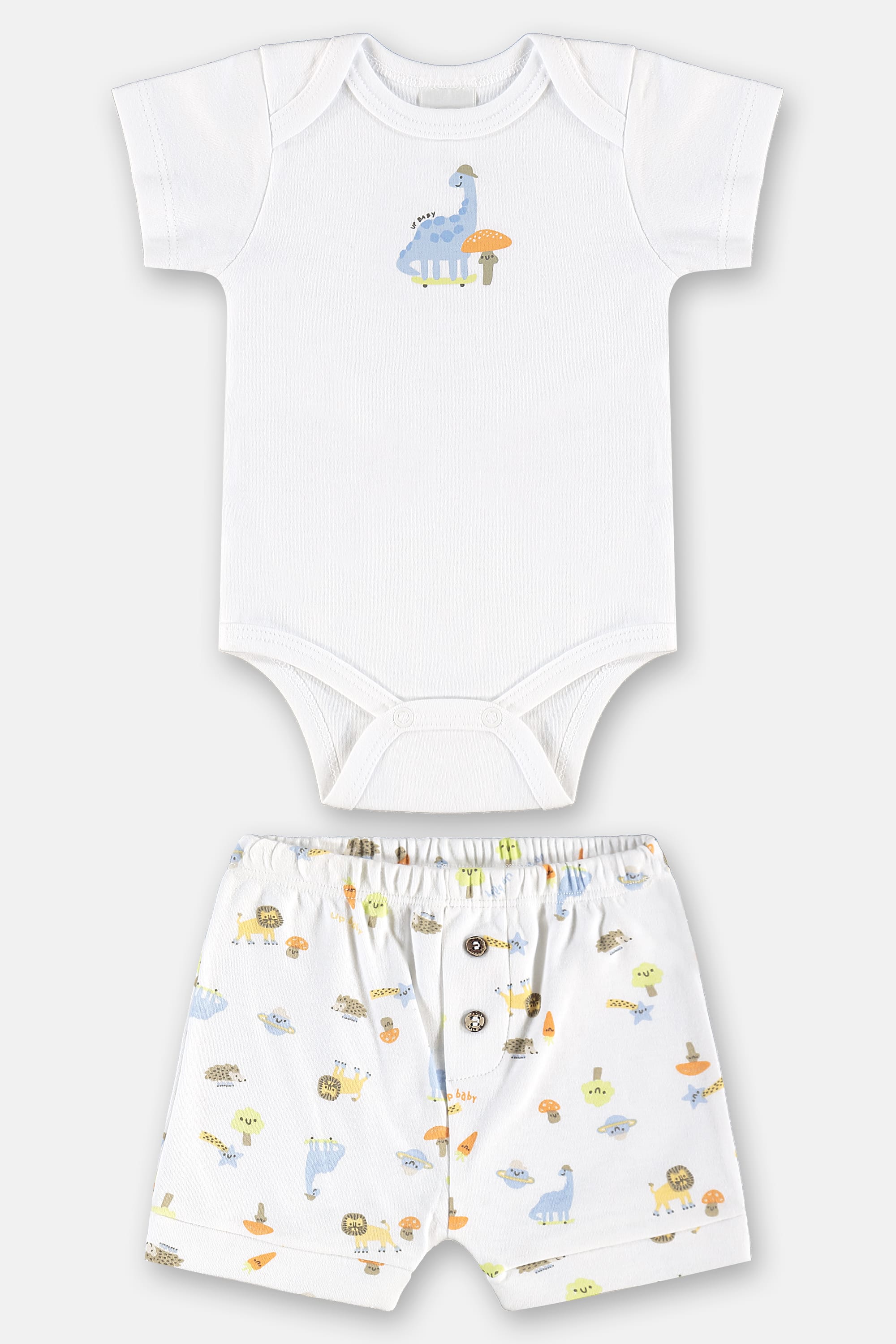 Conjunto Suedine Essentials Bebê Menino com Body e Short (Branco) Up Baby - Imagem 26