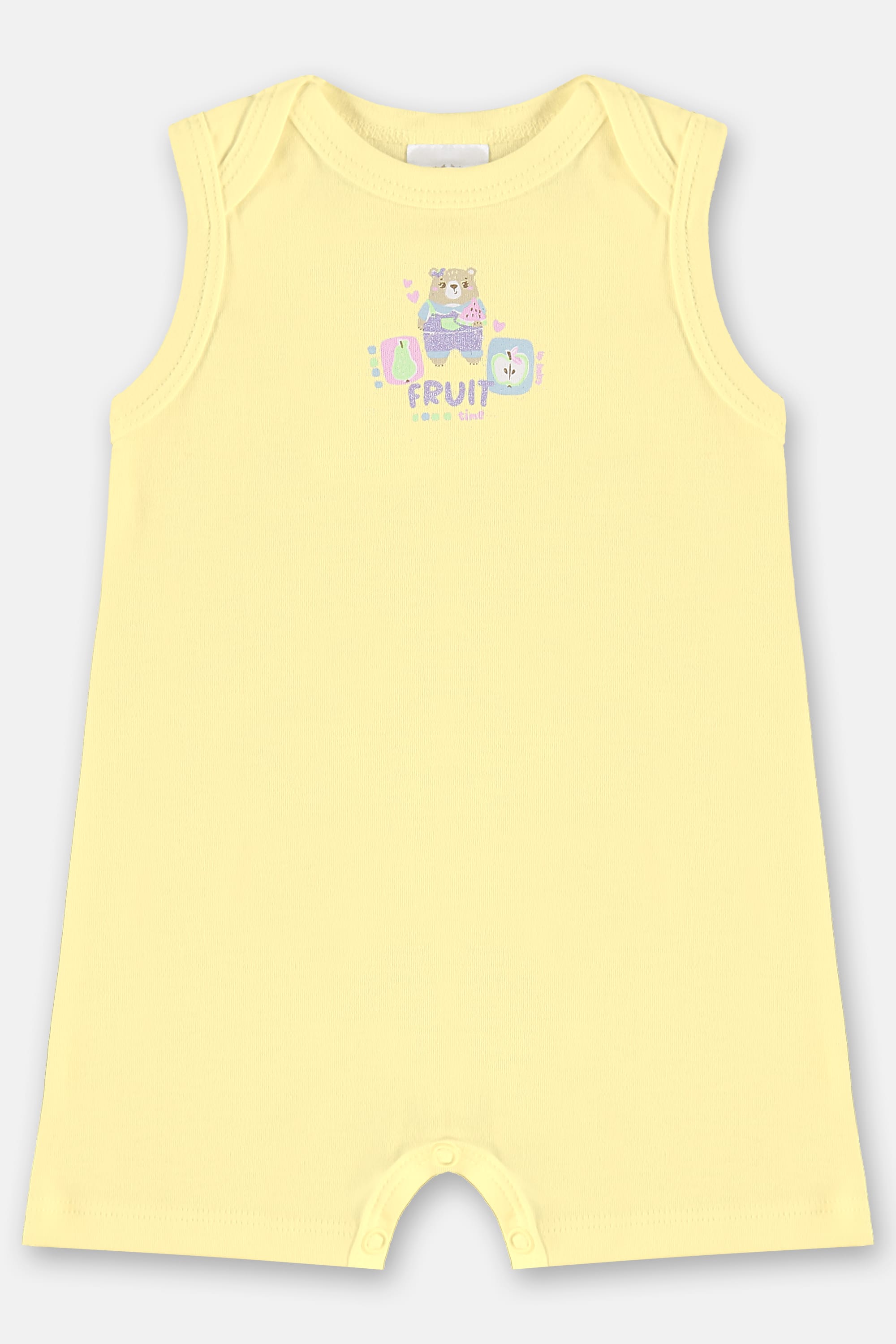 Macaquinho Regata Bebê Menina em Suedine Essentials (Amarelo Claro) Up Baby - Imagem 7