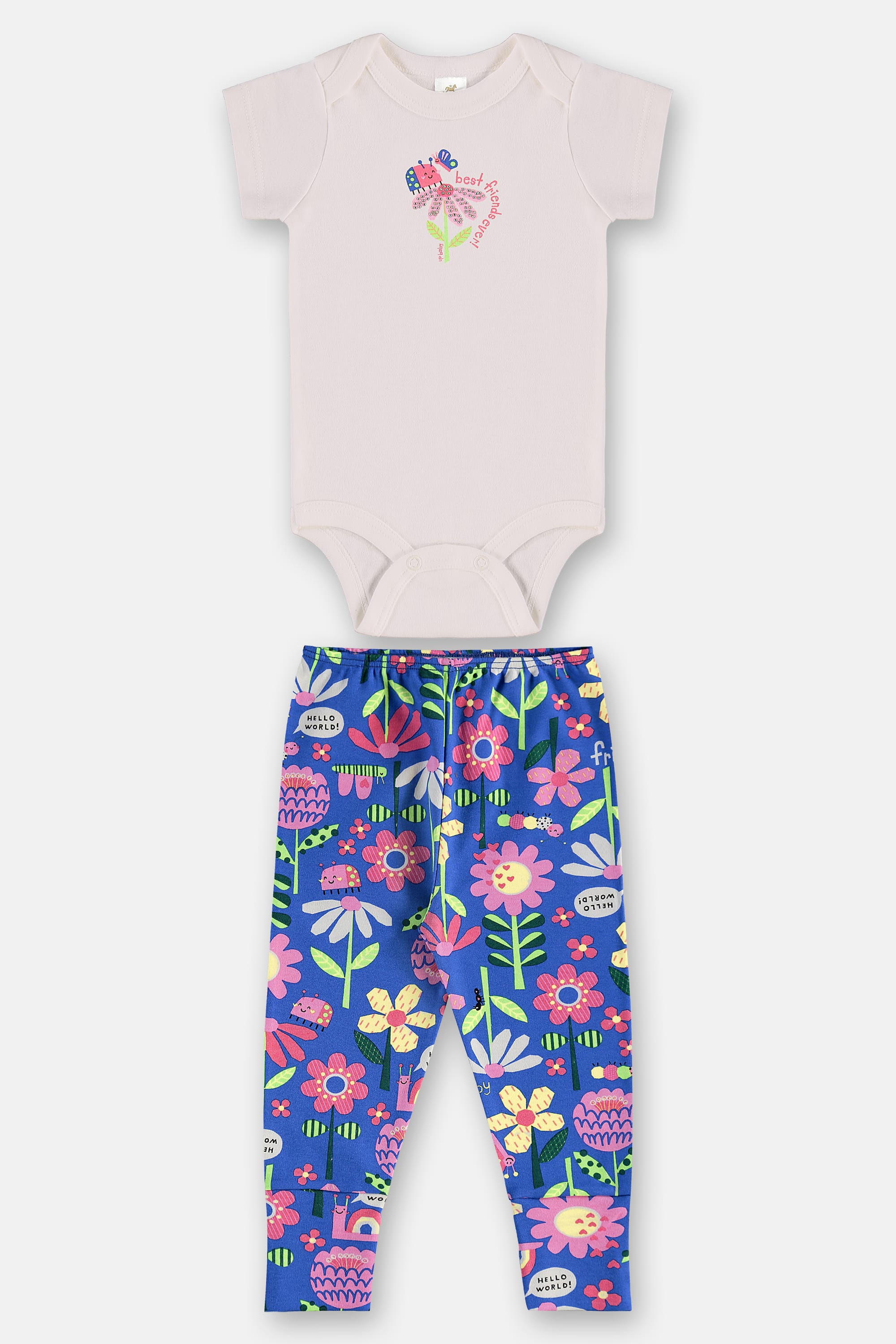Conjunto Bebê Menina com Body e Calça em Suedine Essentials (Branco) Up Baby - Imagem 6