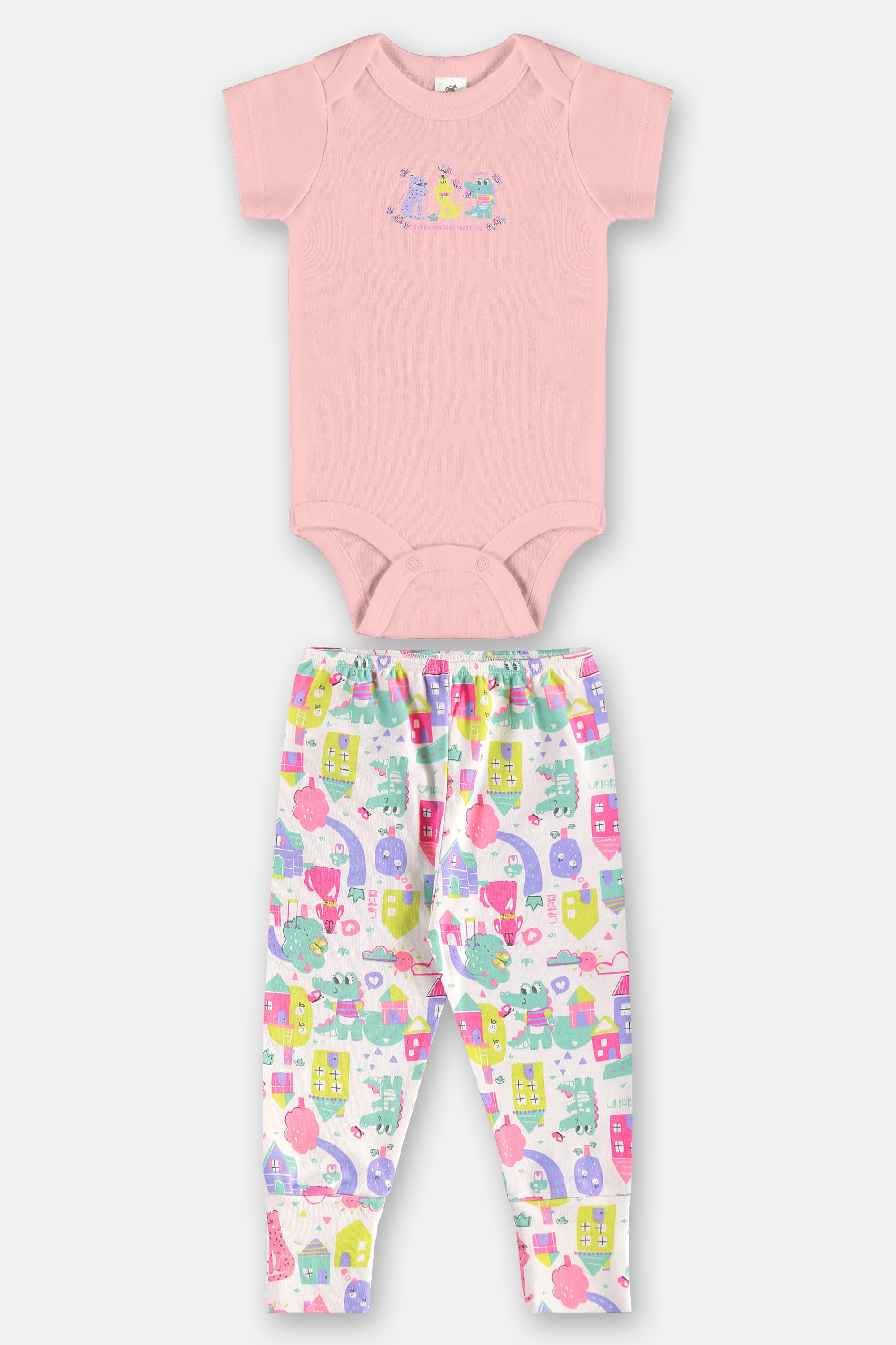 Conjunto Bebê Menina com Body e Calça em Suedine Essentials (Rosa) Up Baby - Imagem 16