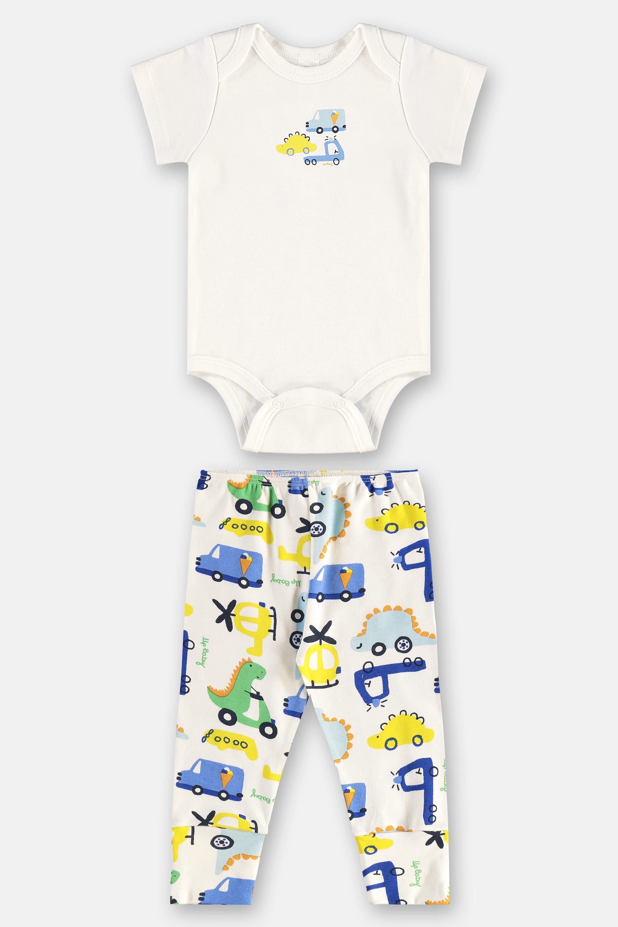 Conjunto para Bebê com Body e Calça em Suedine Essentials (Off White) Up Baby - Imagem 21